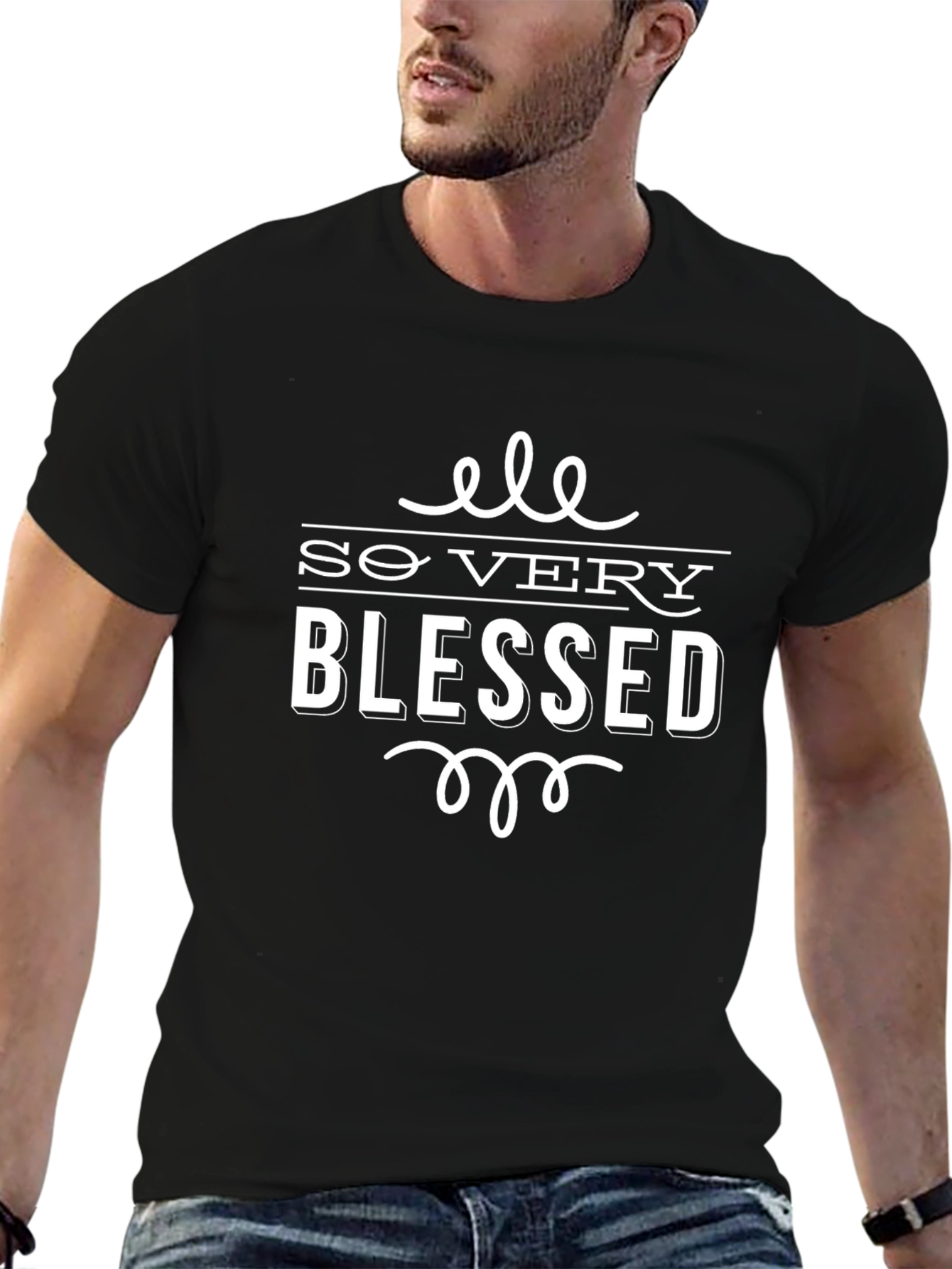 So Very Blessed Black Graphic T-Shirt