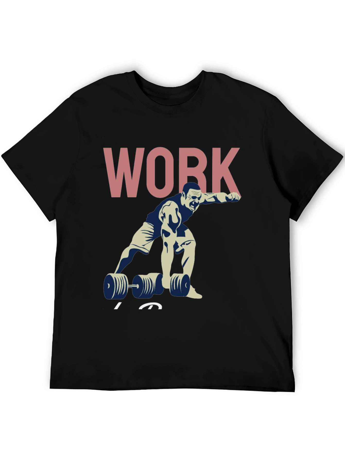 Workout Graphic T-Shirt - Black Cotton Gym Tee