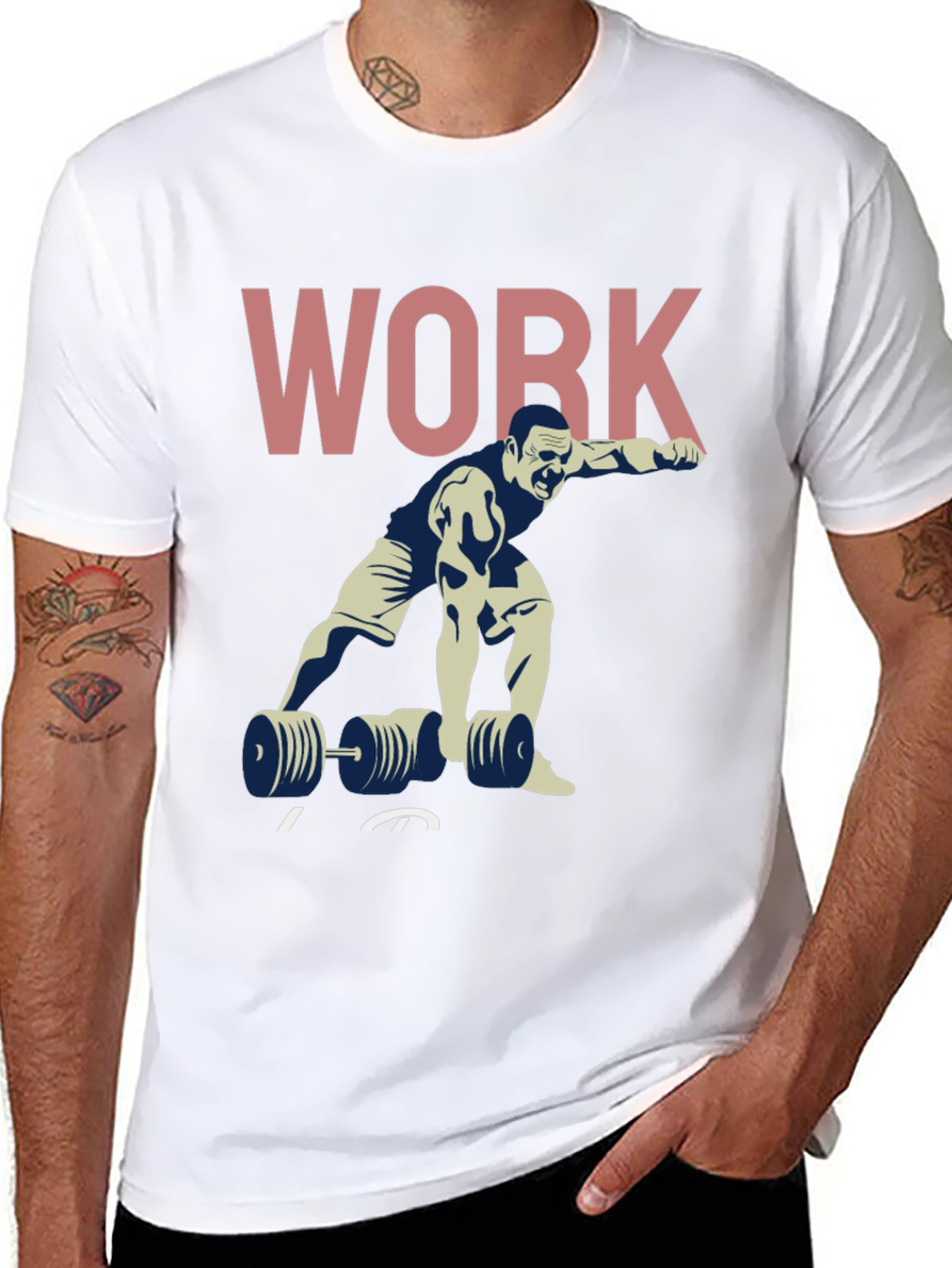 Workout Graphic T-Shirt - Black Cotton Gym Tee