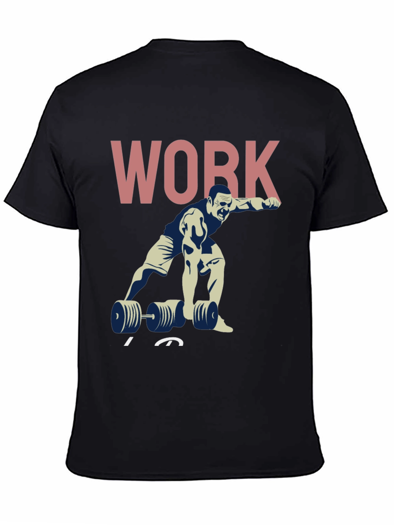 Workout Graphic T-Shirt - Black Cotton Gym Tee