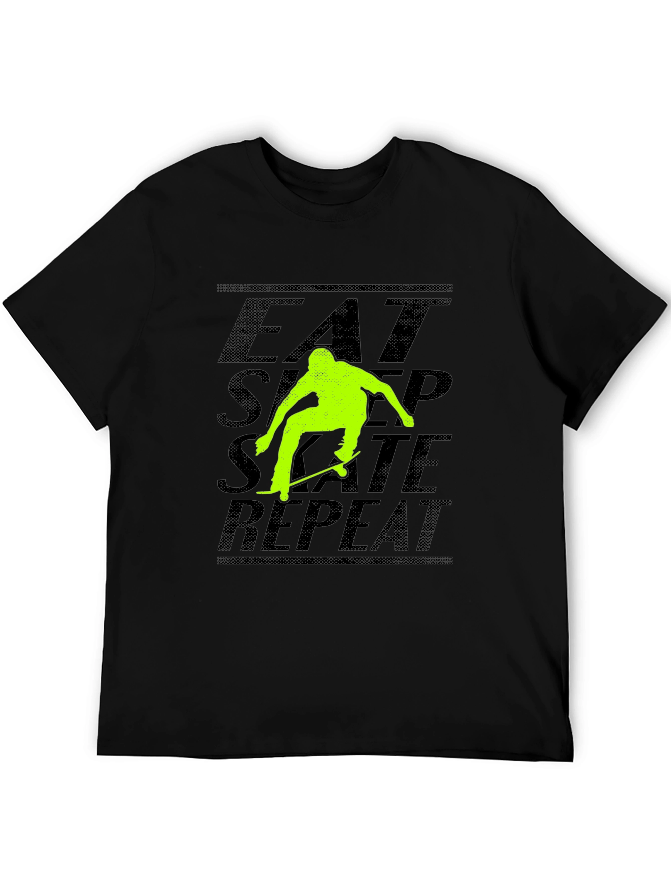 Eat Sleep Skate Repeat Black Graphic Tee
