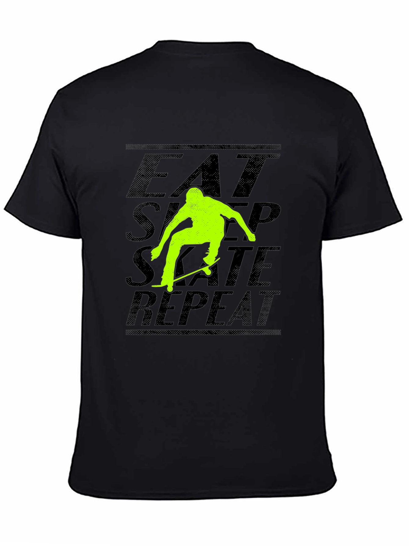 Eat Sleep Skate Repeat Black Graphic Tee