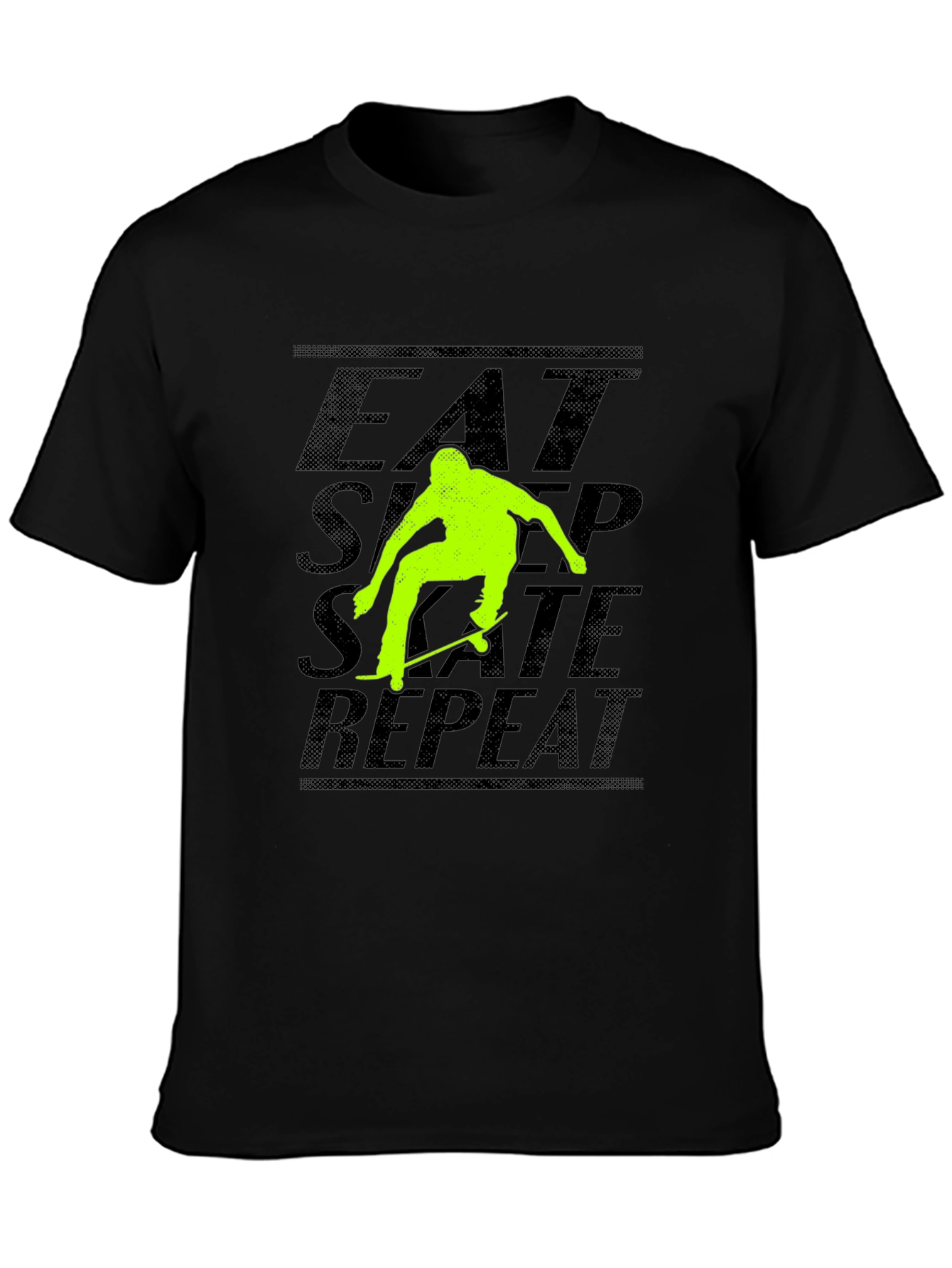 Eat Sleep Skate Repeat Black Graphic Tee