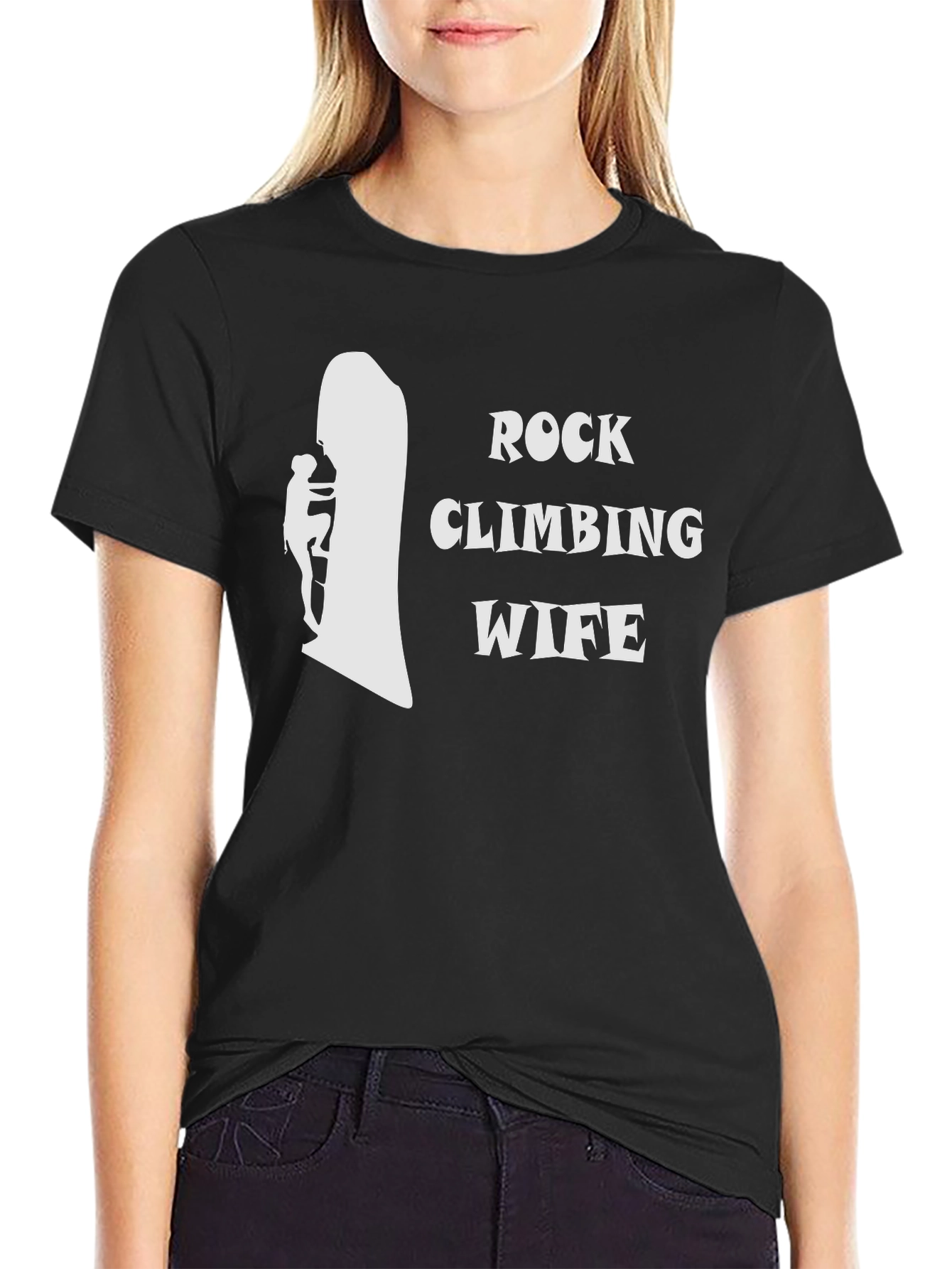 Rock Climbing Wife T-Shirt - Black
