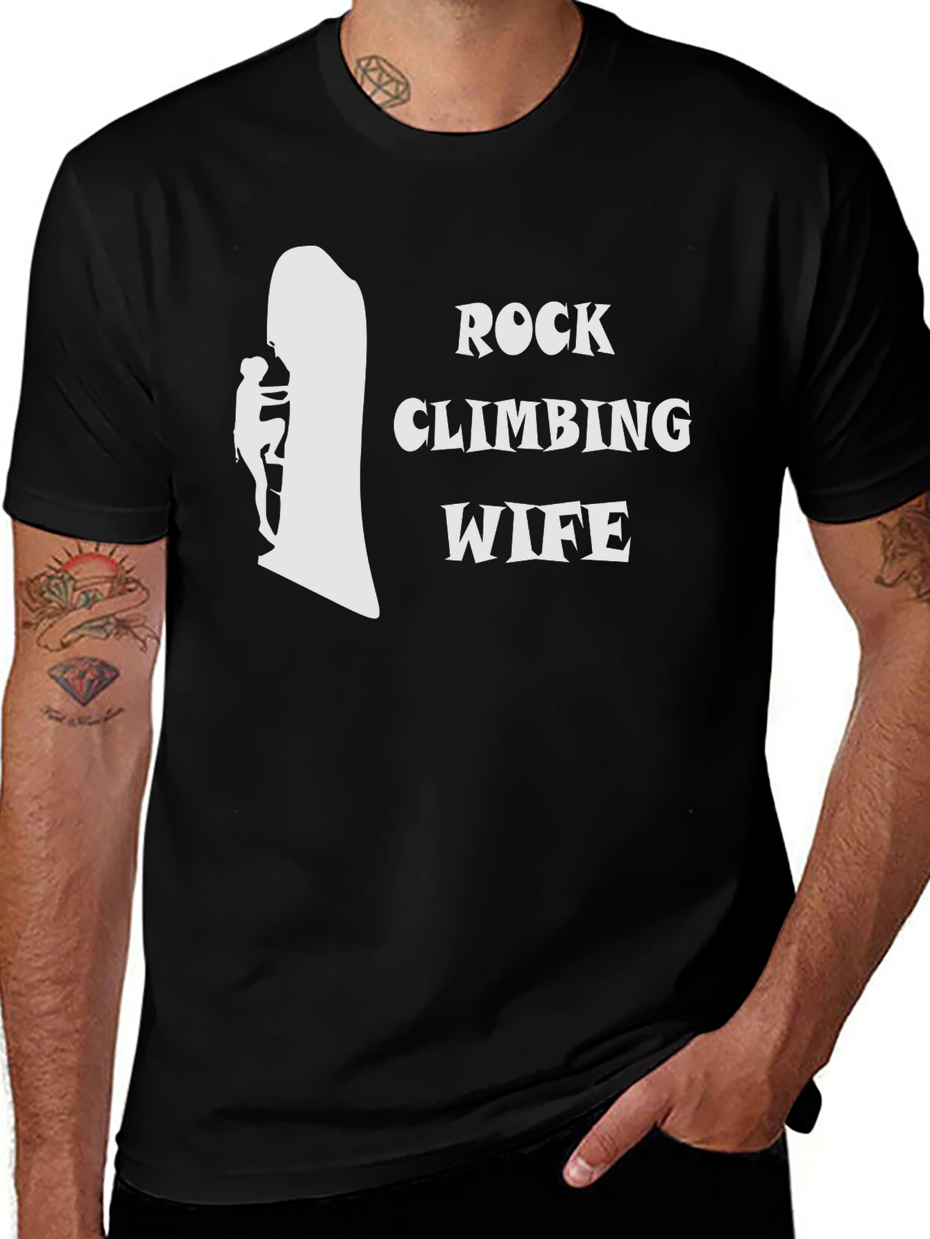 Rock Climbing Wife T-Shirt - Black