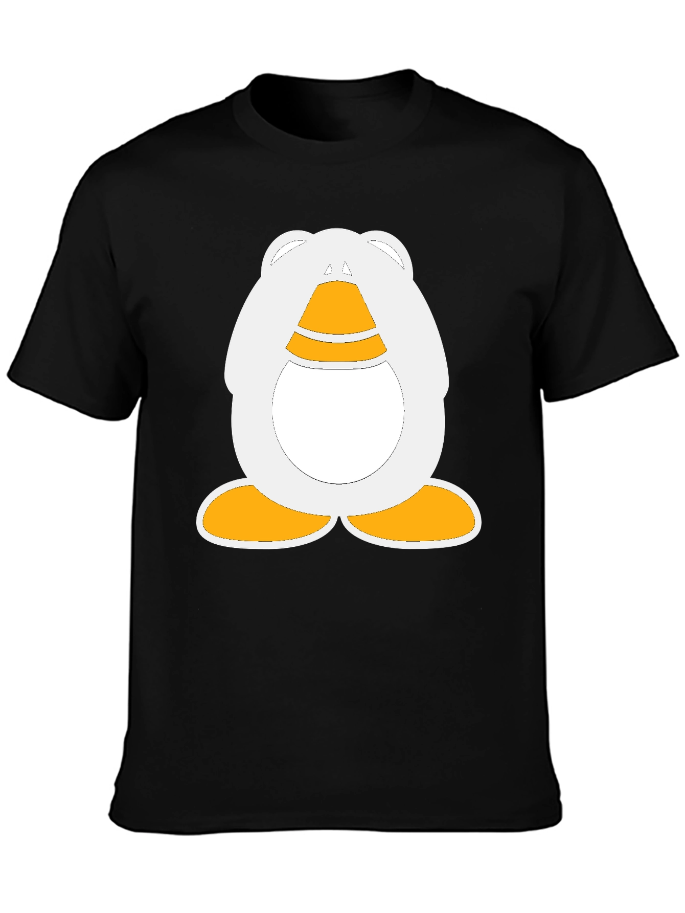 Cartoon Penguin Graphic Black T-Shirt