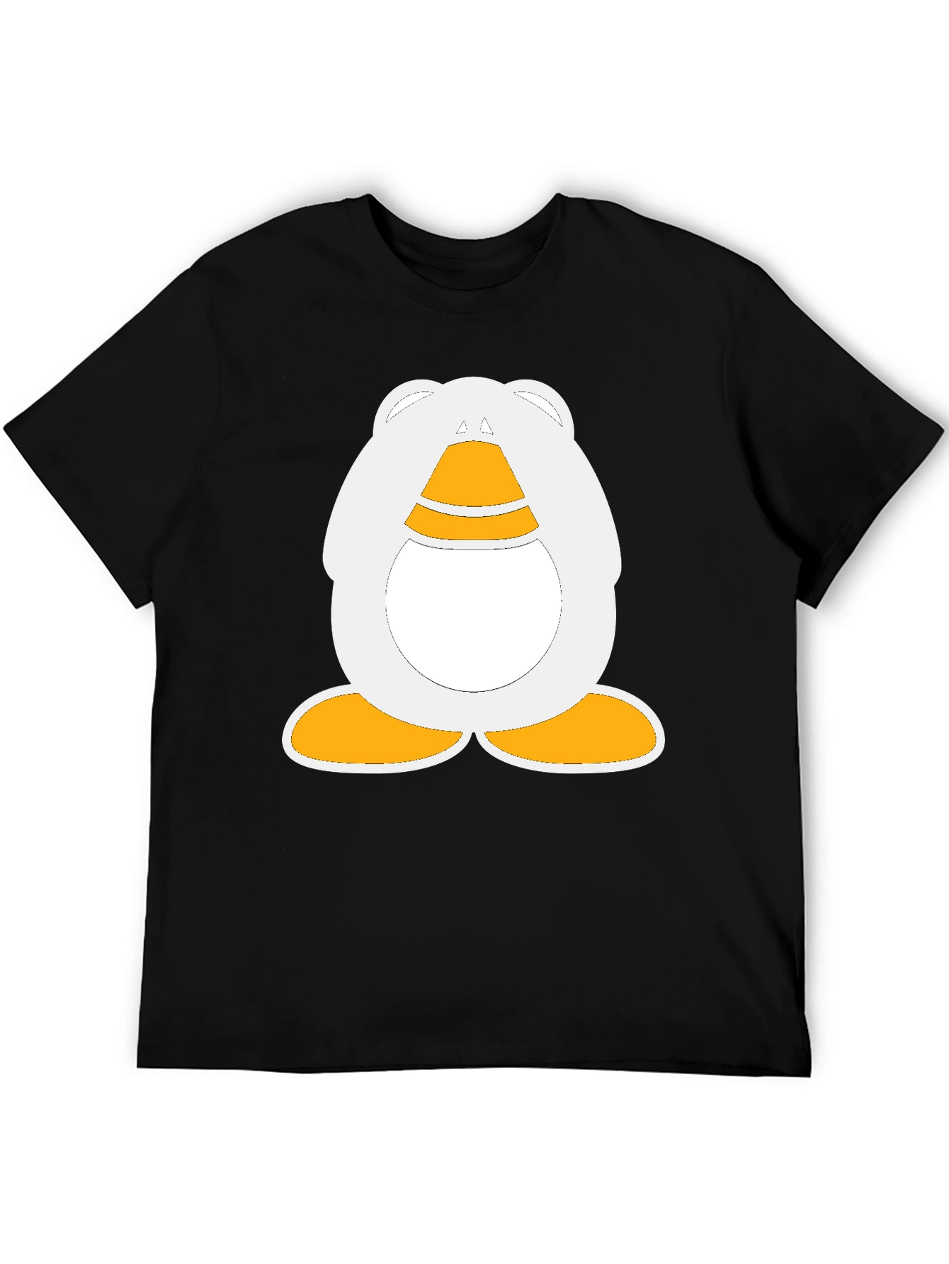 Cartoon Penguin Graphic Black T-Shirt