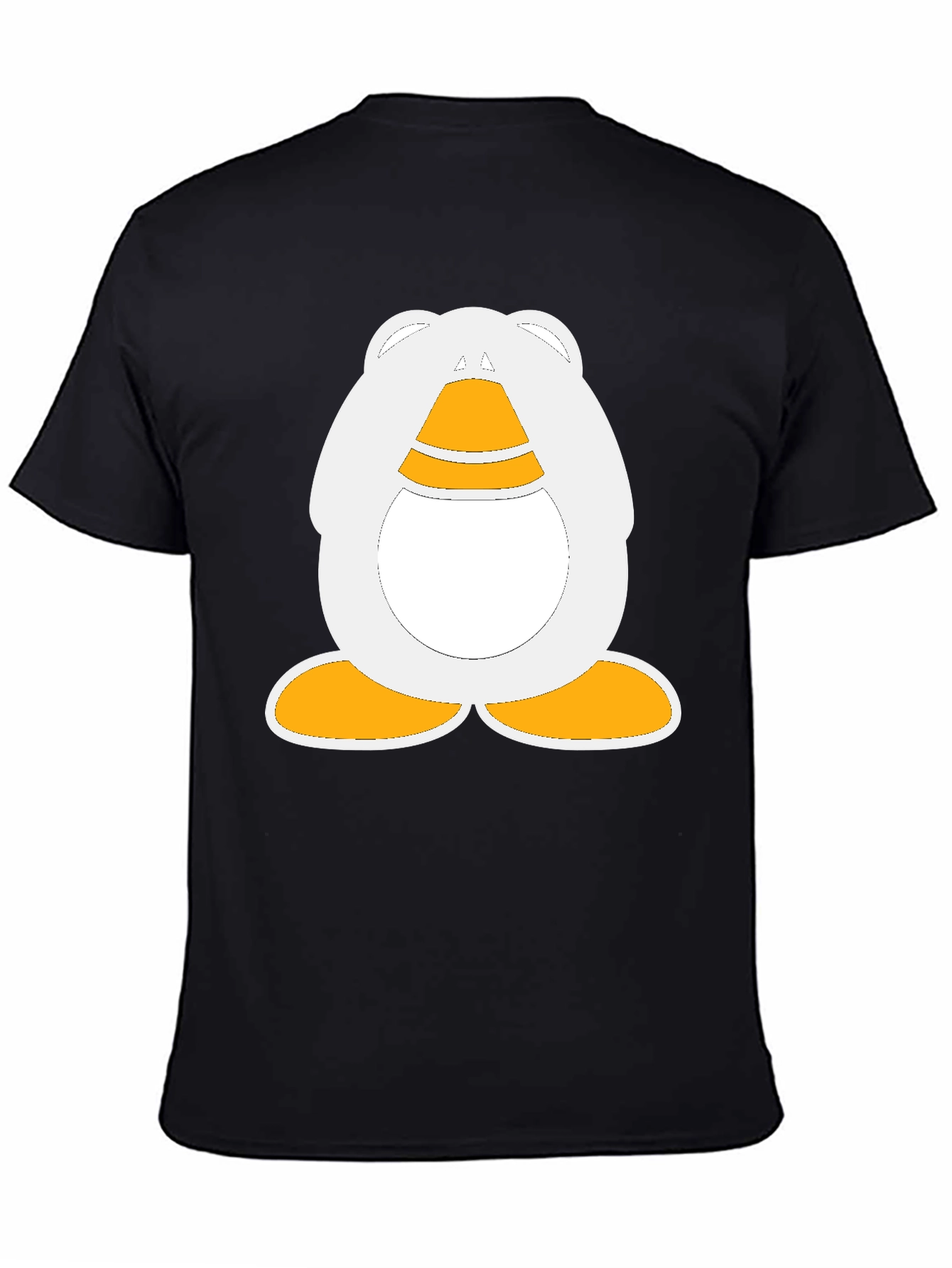 Cartoon Penguin Graphic Black T-Shirt
