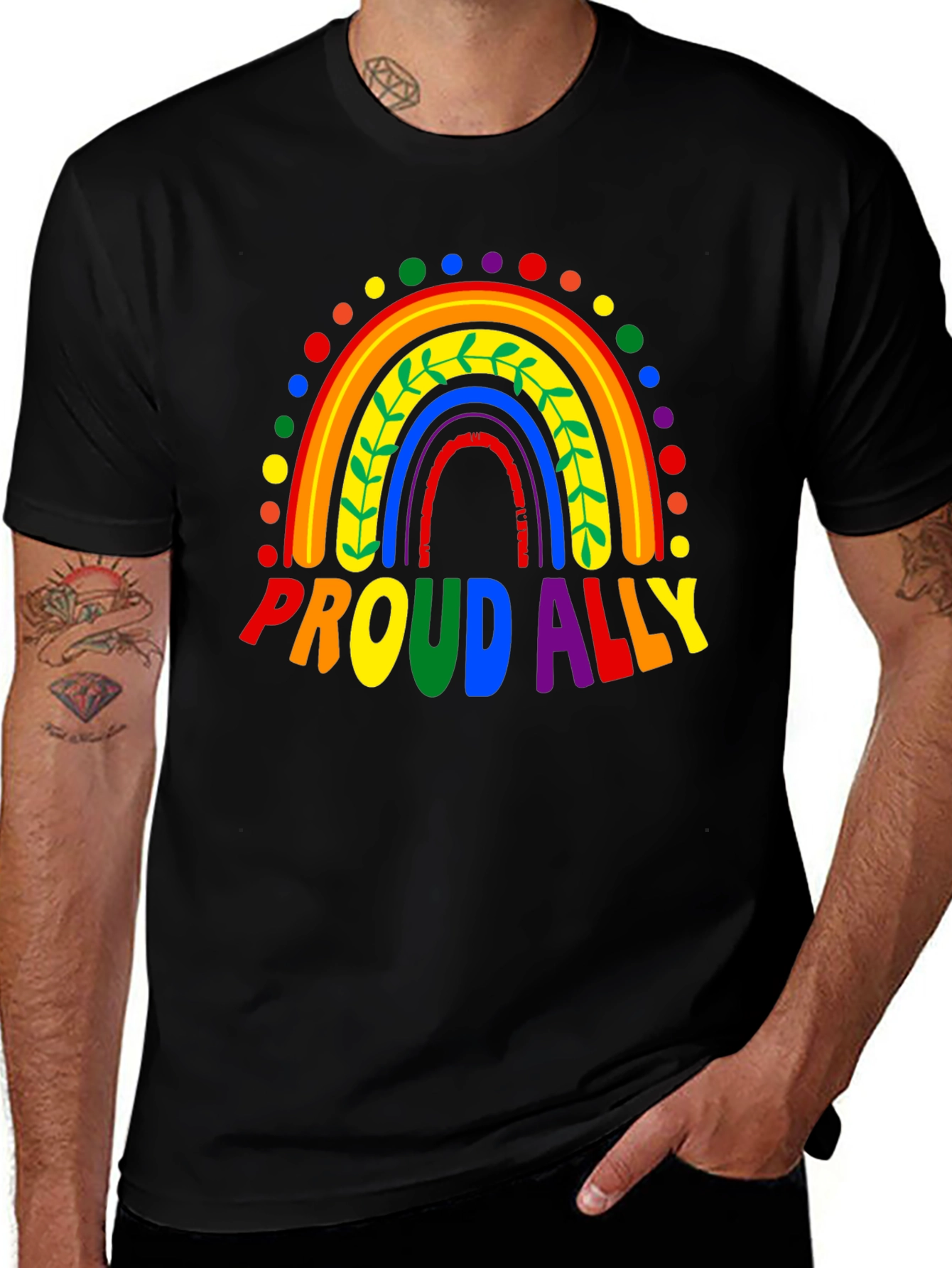 Proud Ally Rainbow LGBTQ+ Pride T-Shirt