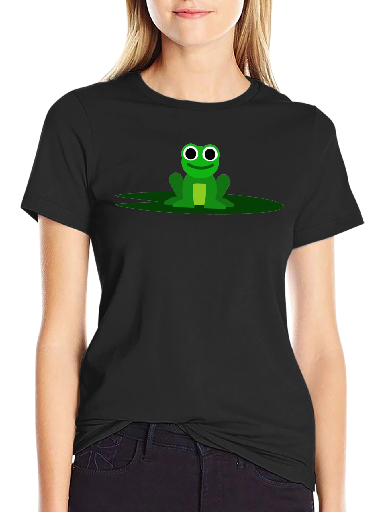 Frog Graphic Tee - Black Cotton T-Shirt