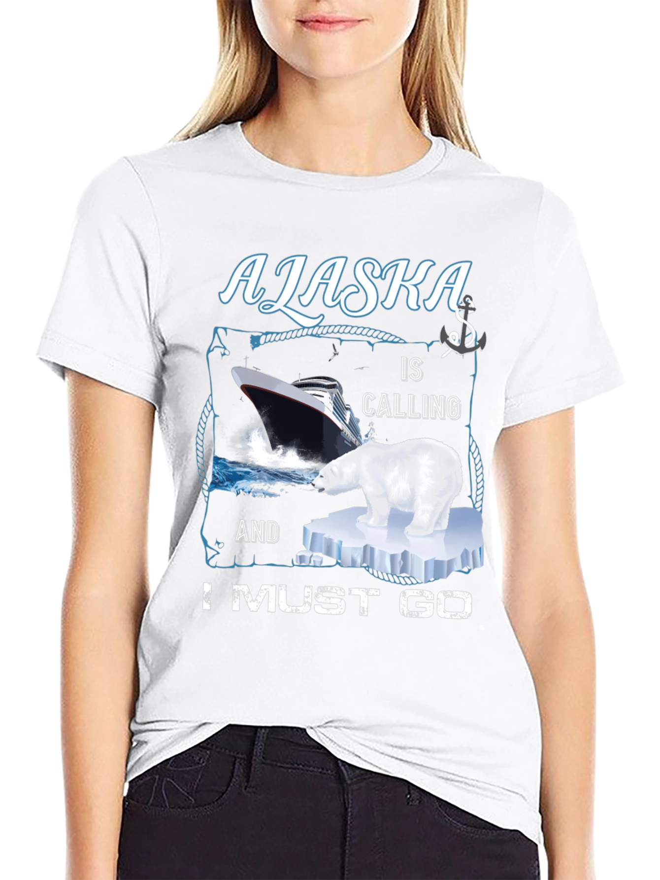 Alaska Cruise T-Shirt - Polar Bear Design