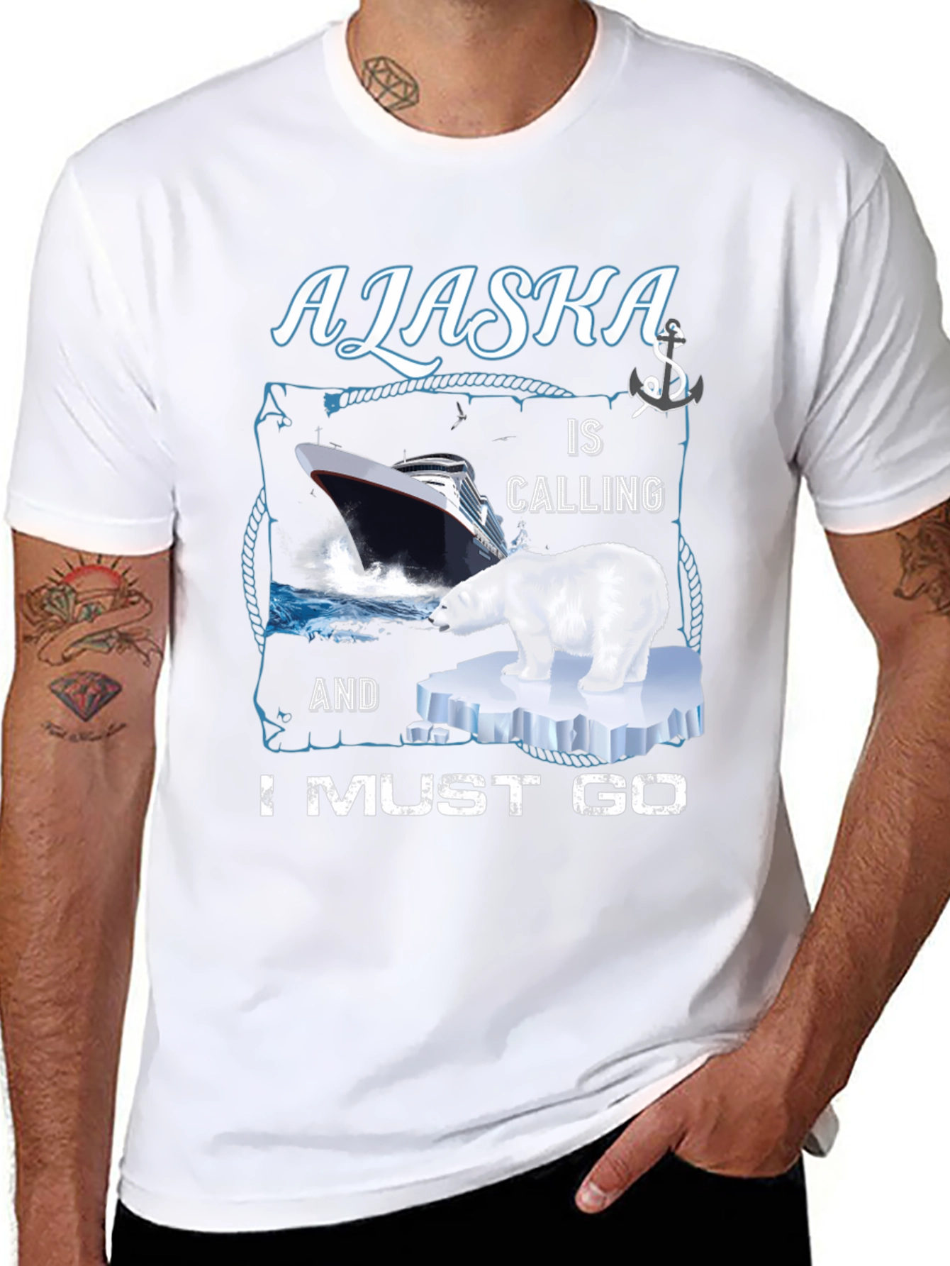 Alaska Cruise T-Shirt - Polar Bear Design