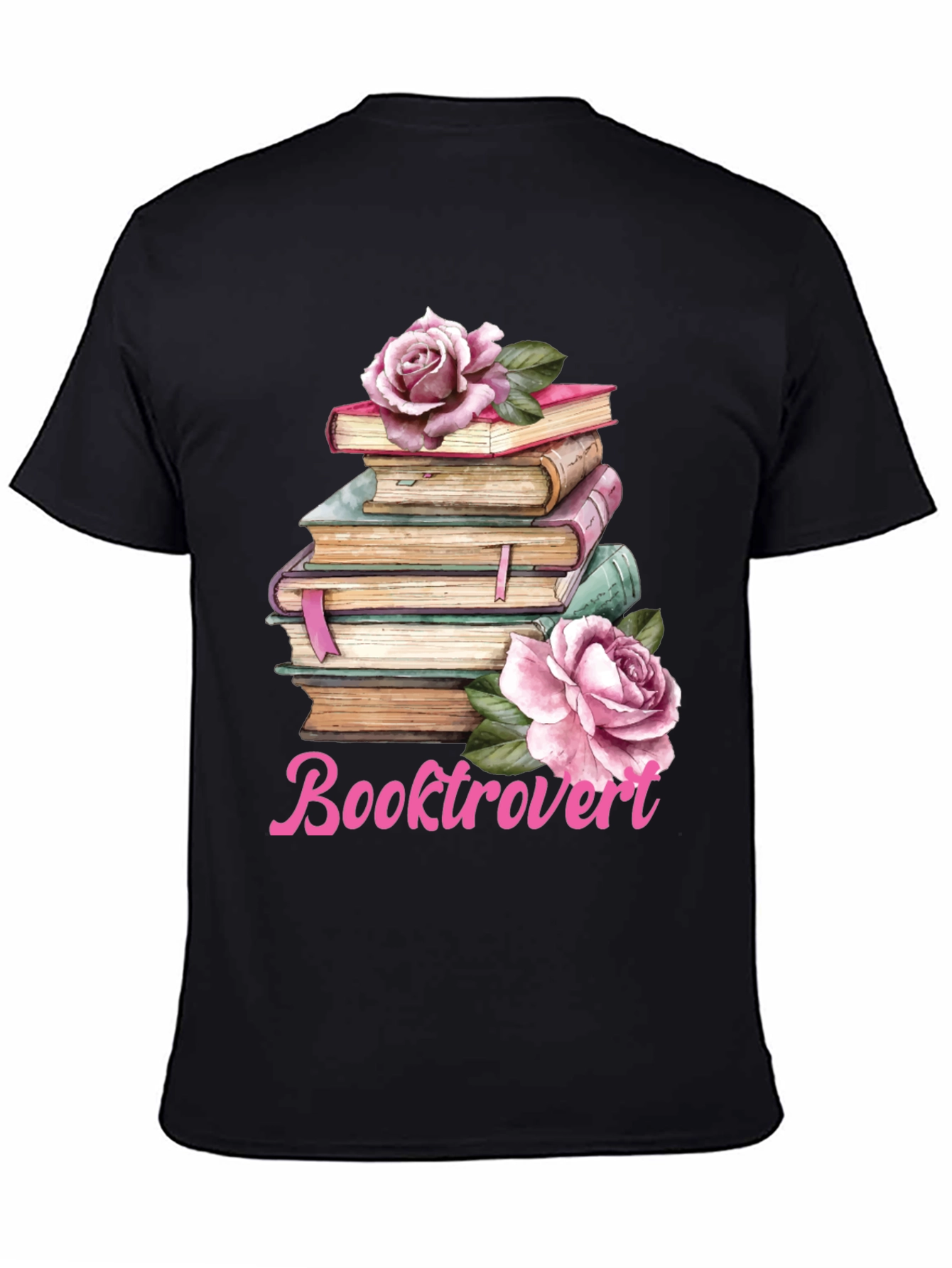 Booktrovert T-Shirt: Floral Book Stack Tee