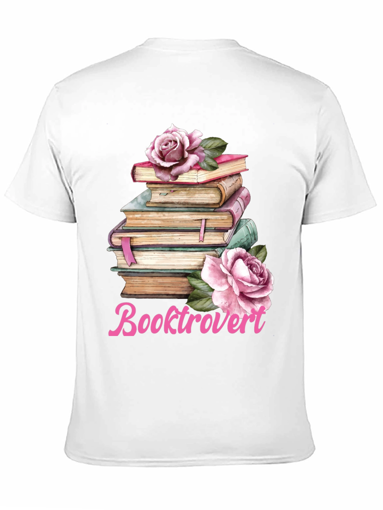 Booktrovert T-Shirt: Floral Book Stack Tee