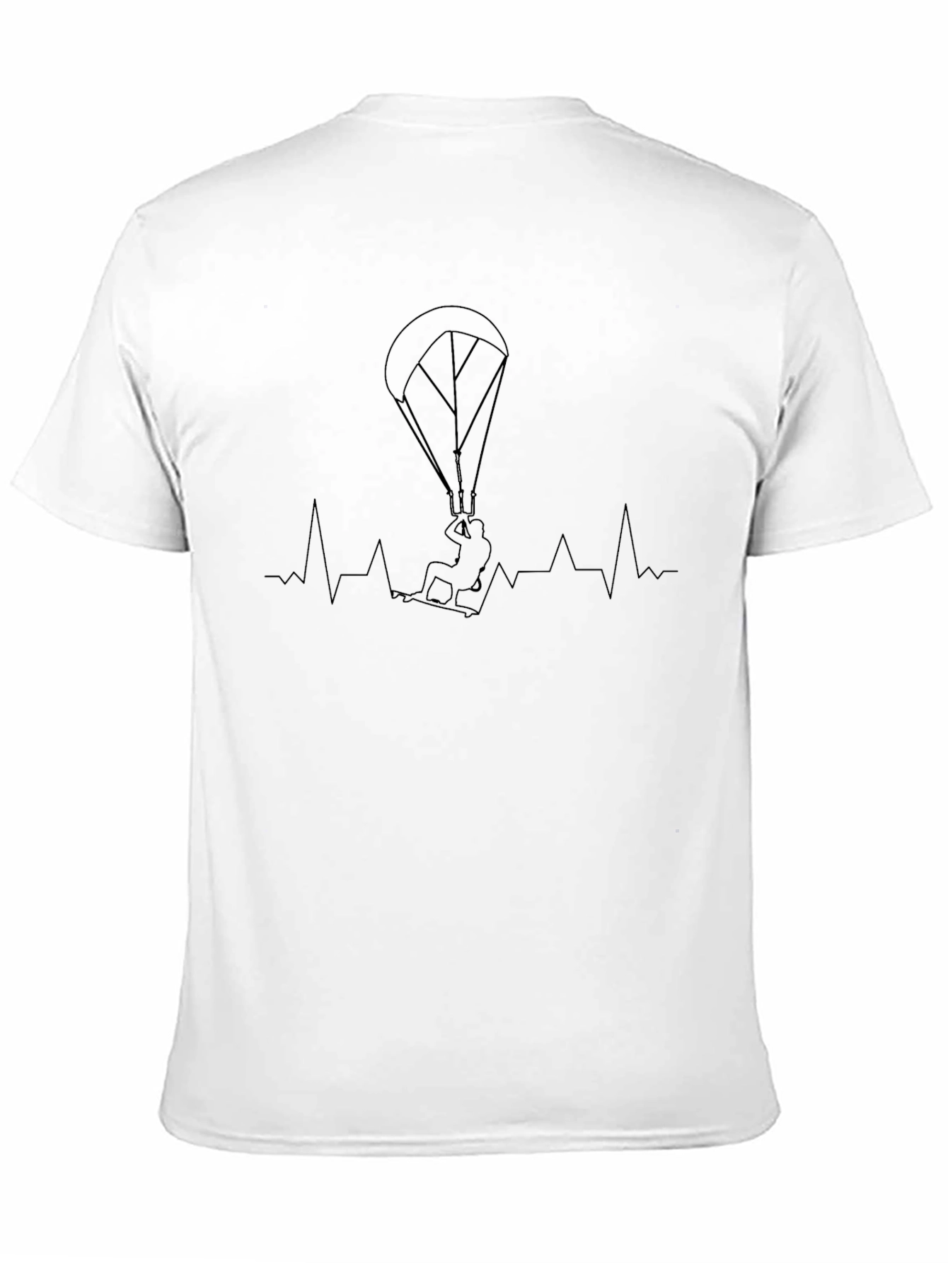 Kiteboarding Heartbeat Black T-Shirt