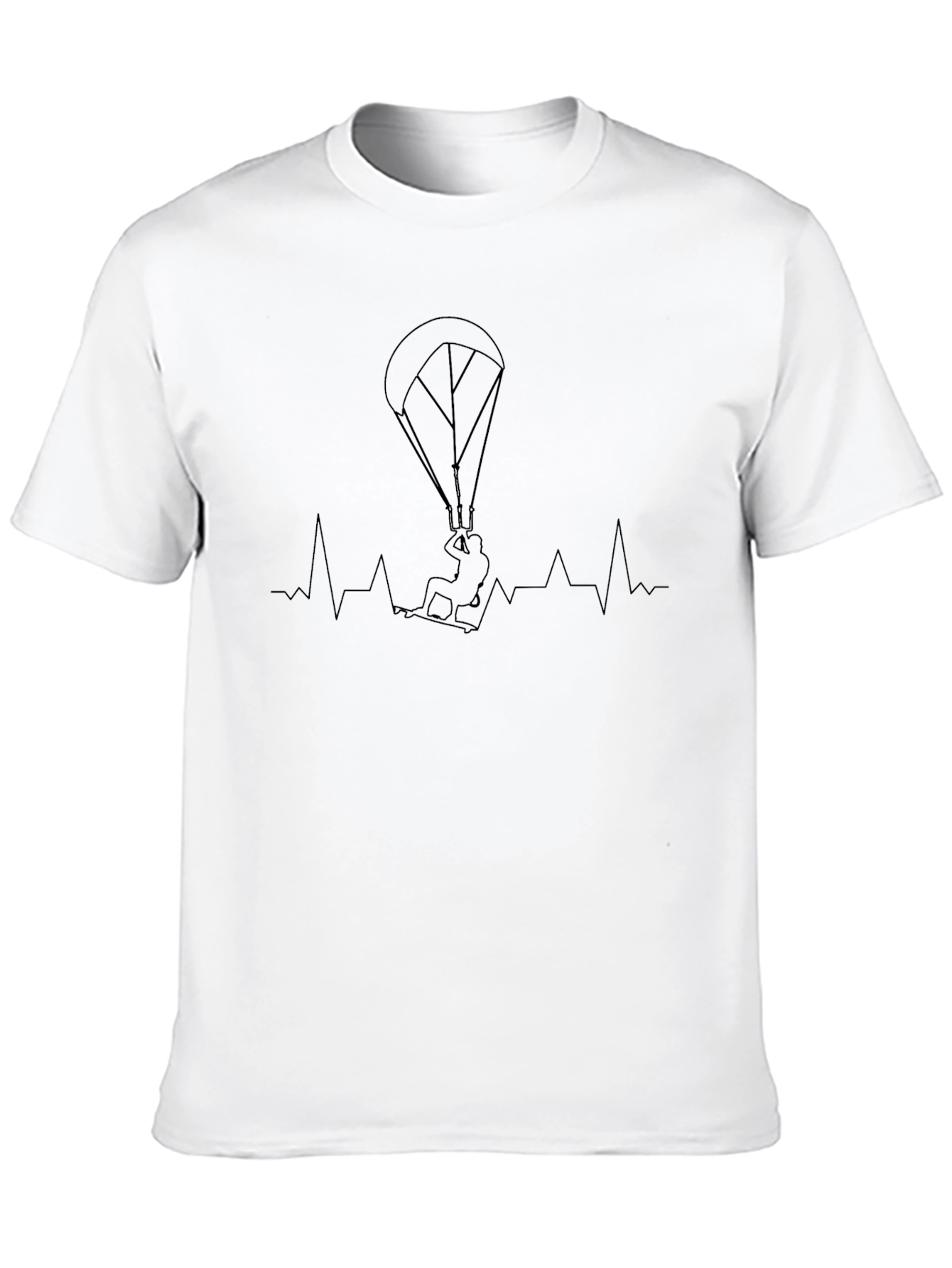 Kiteboarding Heartbeat Black T-Shirt