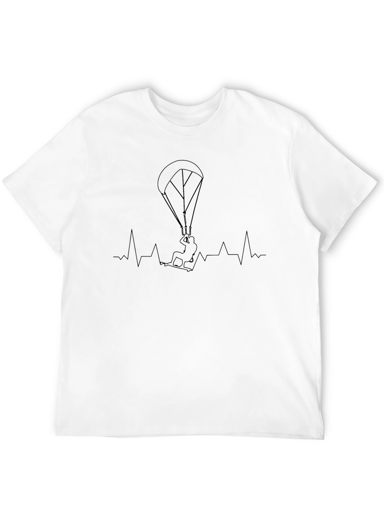 Kiteboarding Heartbeat Black T-Shirt