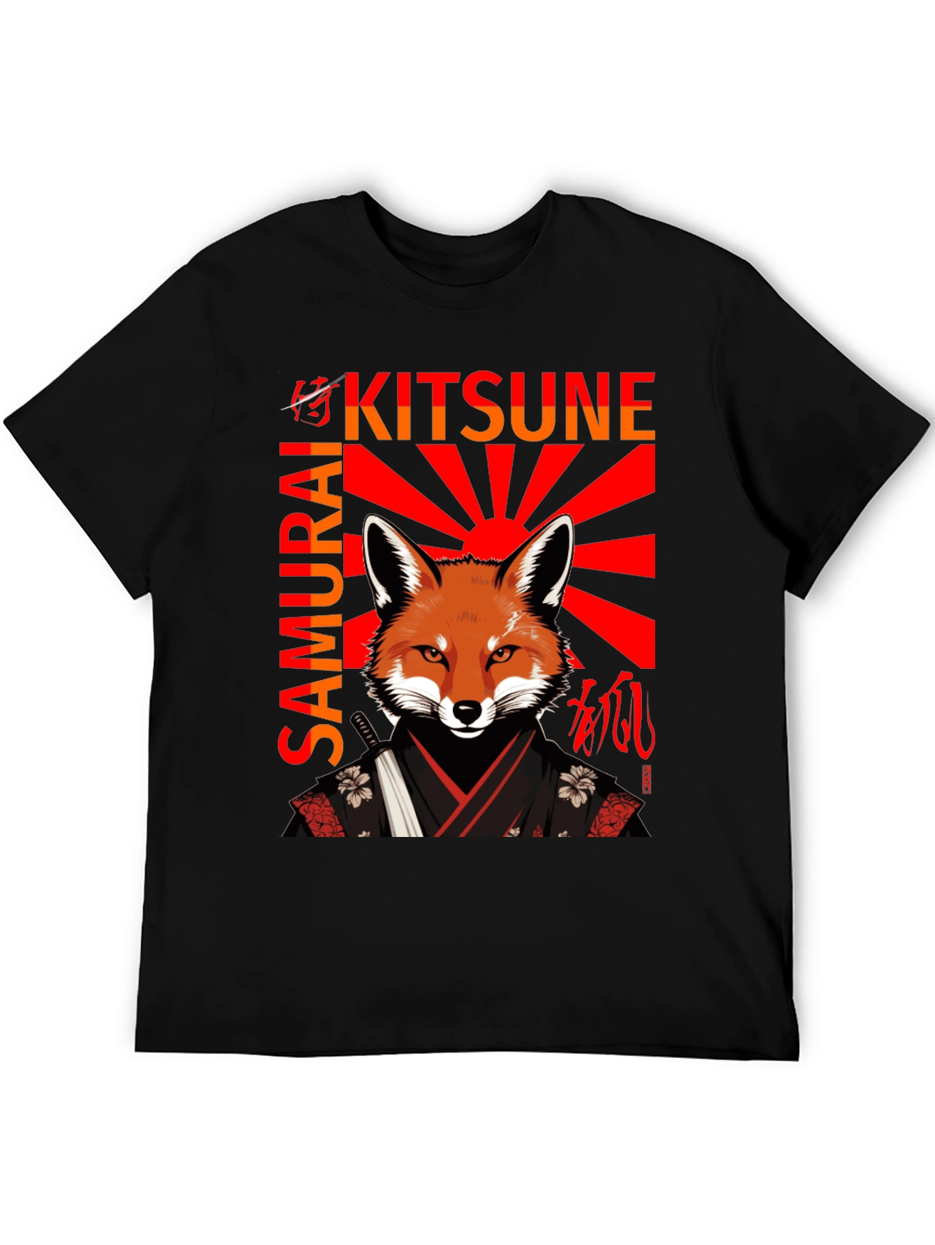 Samurai Kitsune T-Shirt Japanese Fox Warrior Design