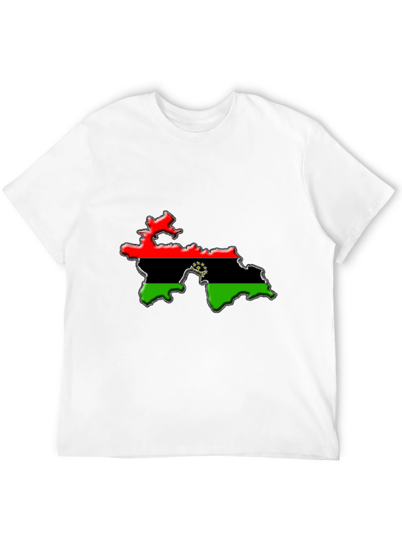 Tajikistan Flag Map Black T-Shirt