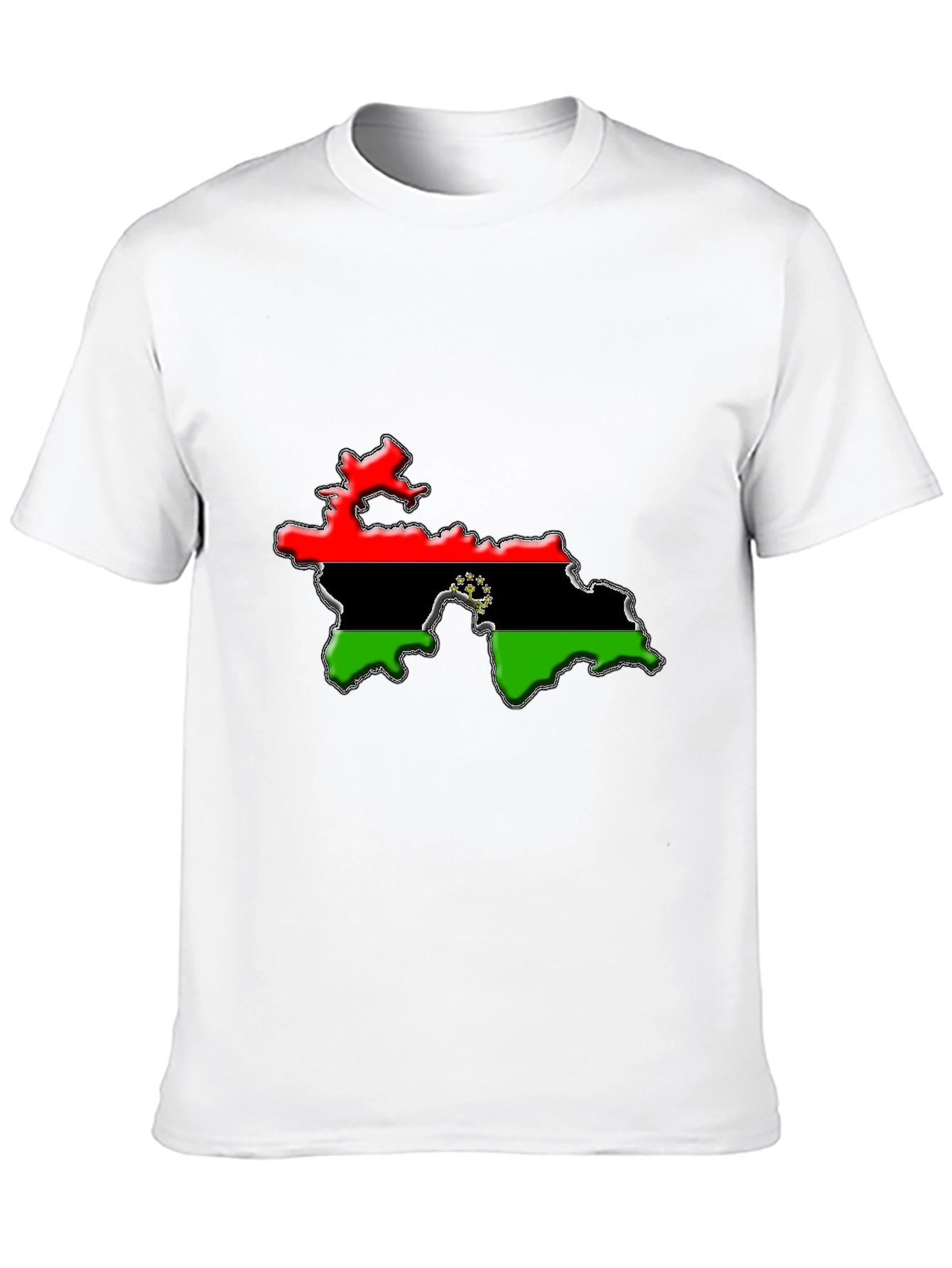 Tajikistan Flag Map Black T-Shirt