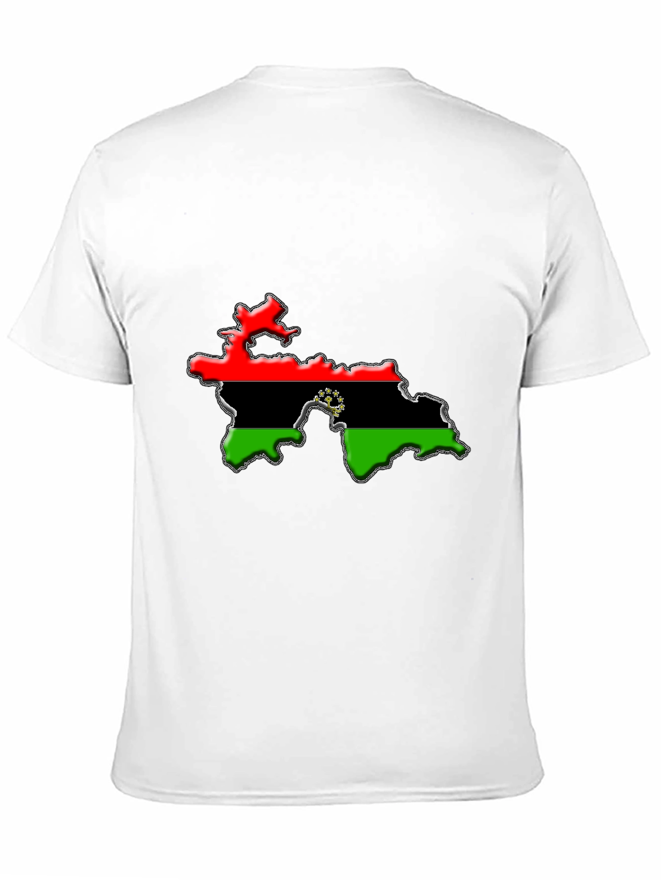 Tajikistan Flag Map Black T-Shirt