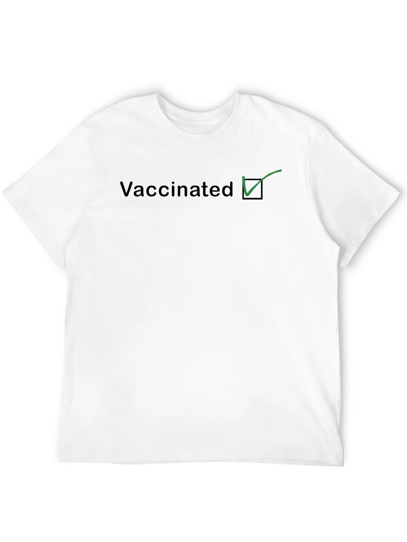 Vaccinated Checkmark Graphic Tee - Black
