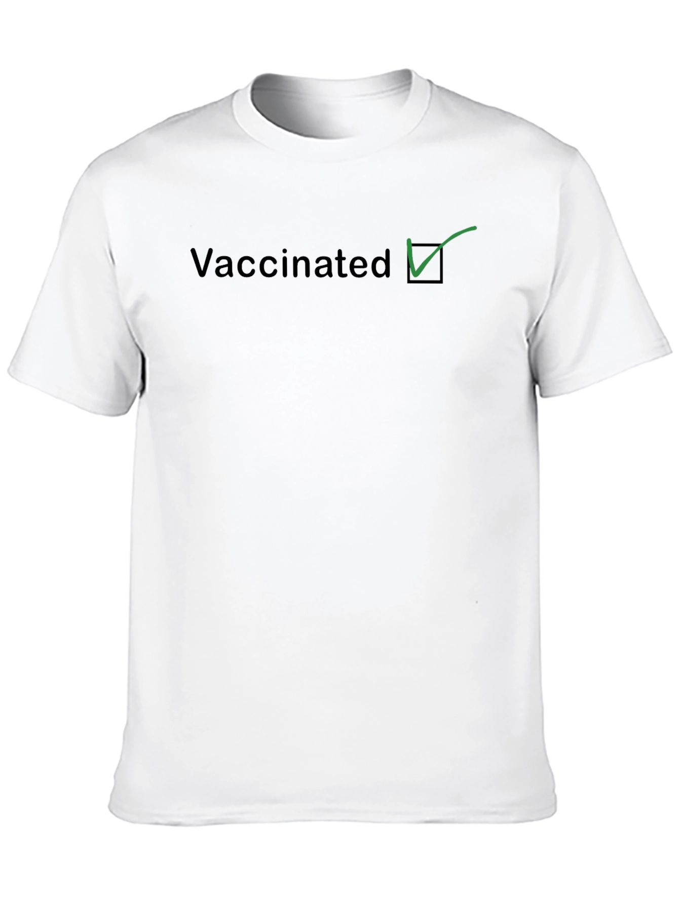 Vaccinated Checkmark Graphic Tee - Black