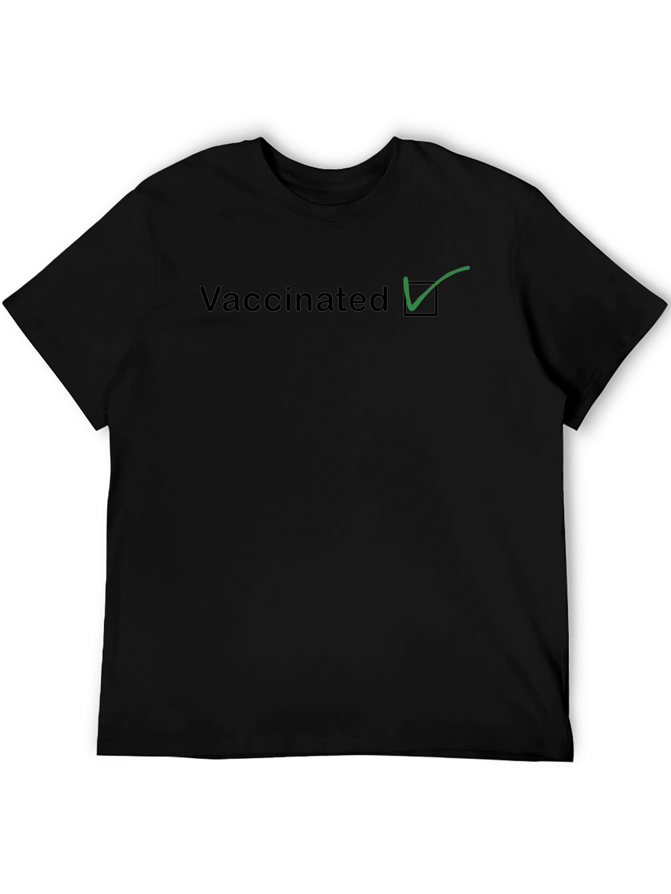 Vaccinated Checkmark Graphic Tee - Black