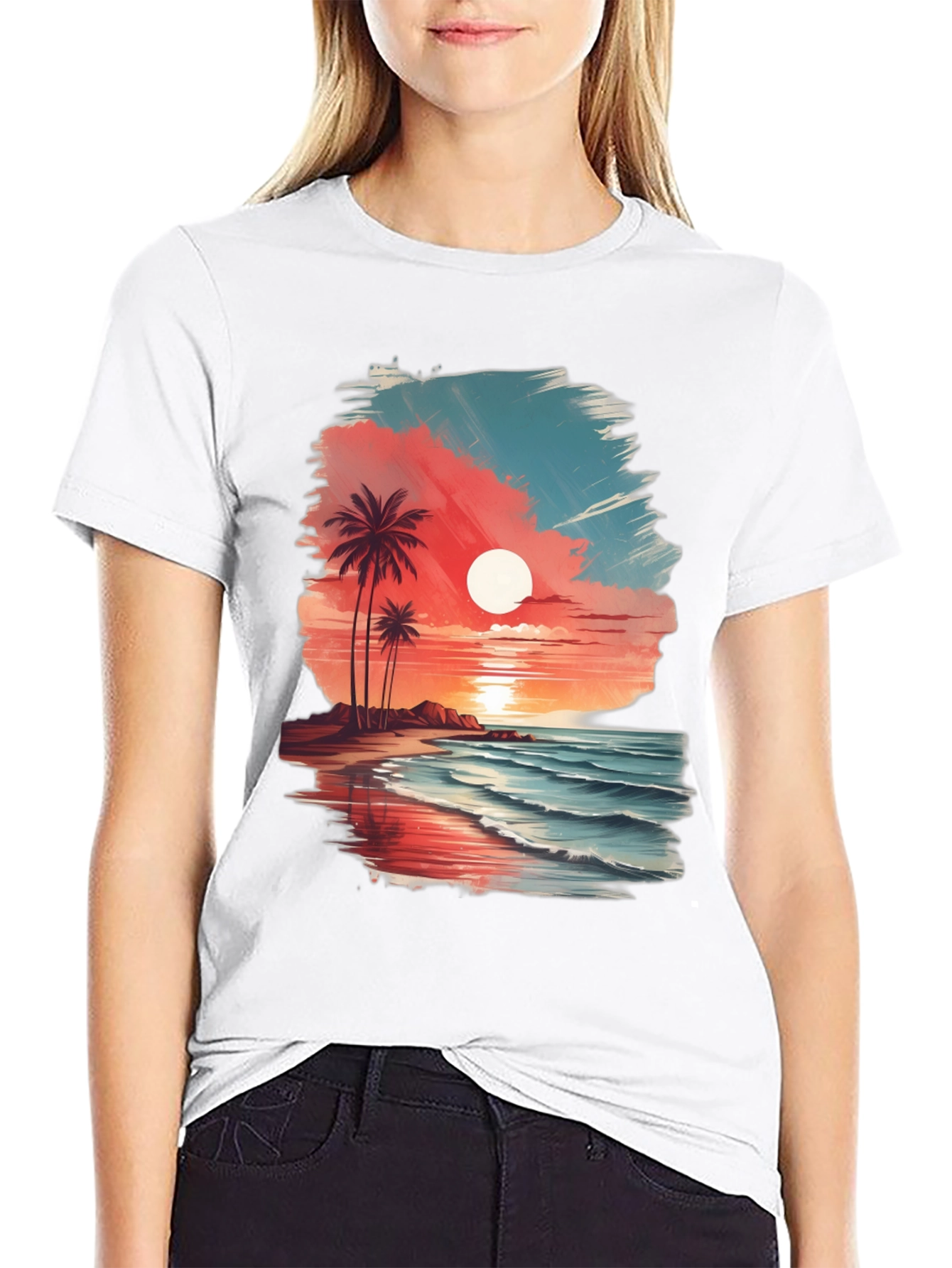 Tropical Sunset Graphic Tee - Island Vibes