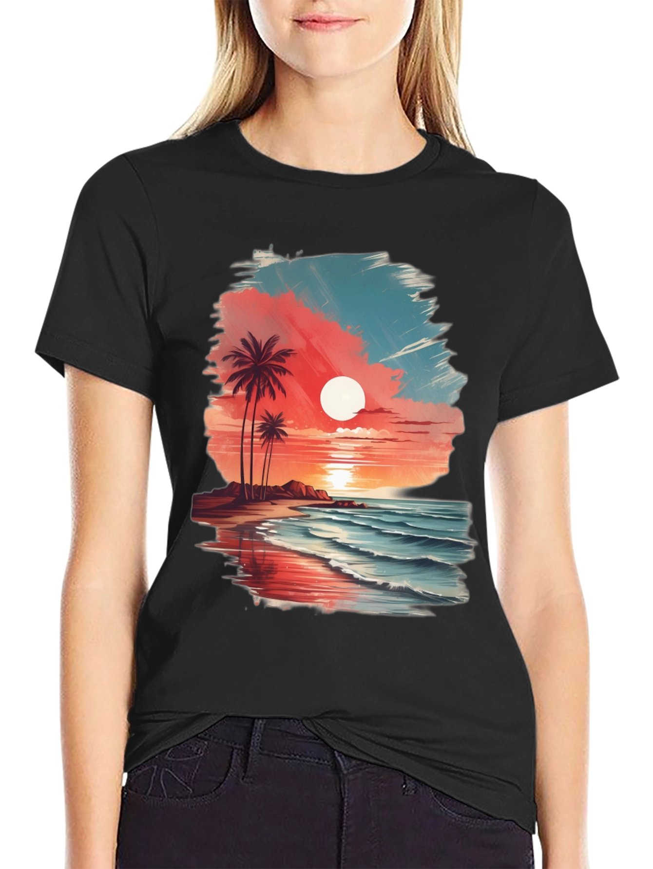 Tropical Sunset Graphic Tee - Island Vibes