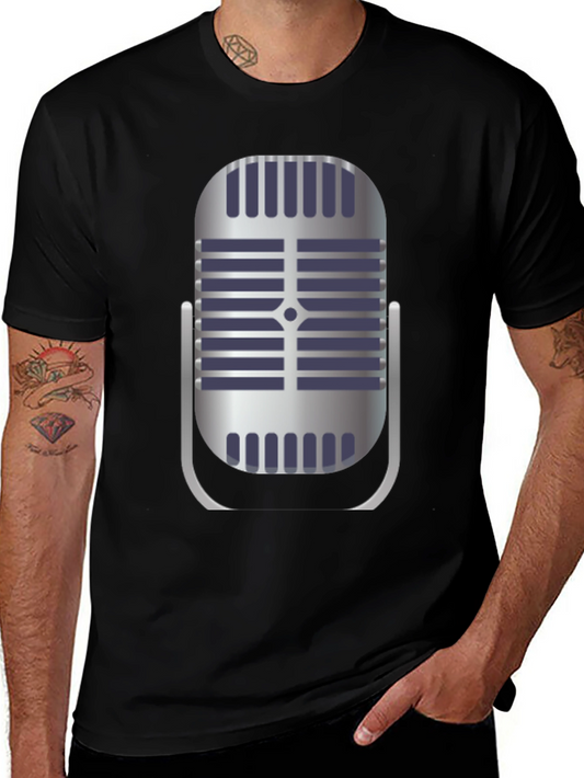 Retro Microphone Graphic T-Shirt - Vintage Style