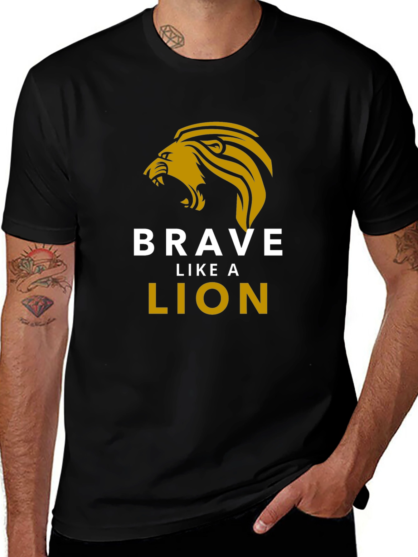 Brave Like a Lion Graphic Tee - Black