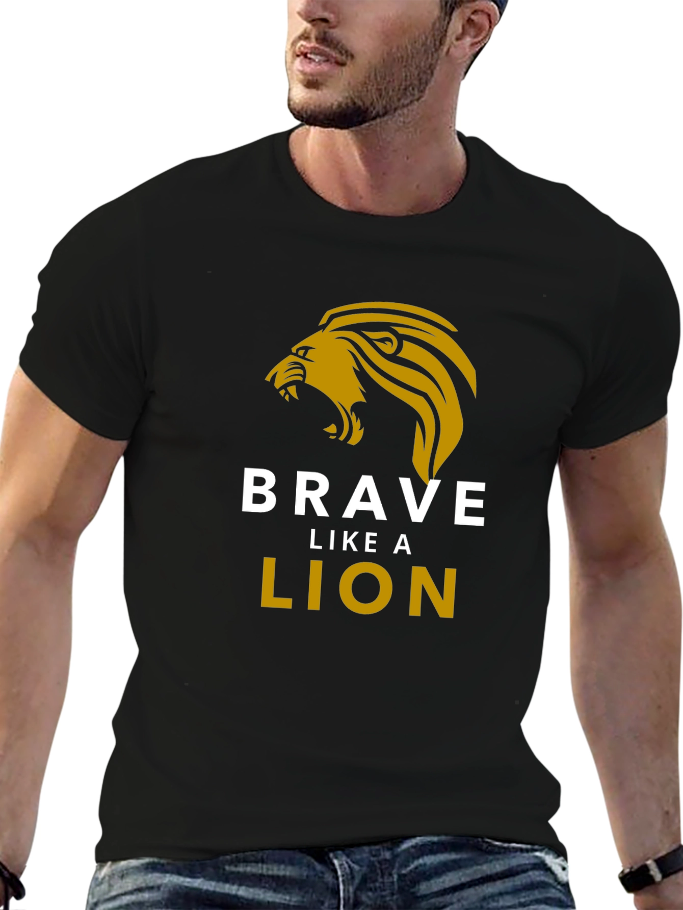 Brave Like a Lion Graphic Tee - Black