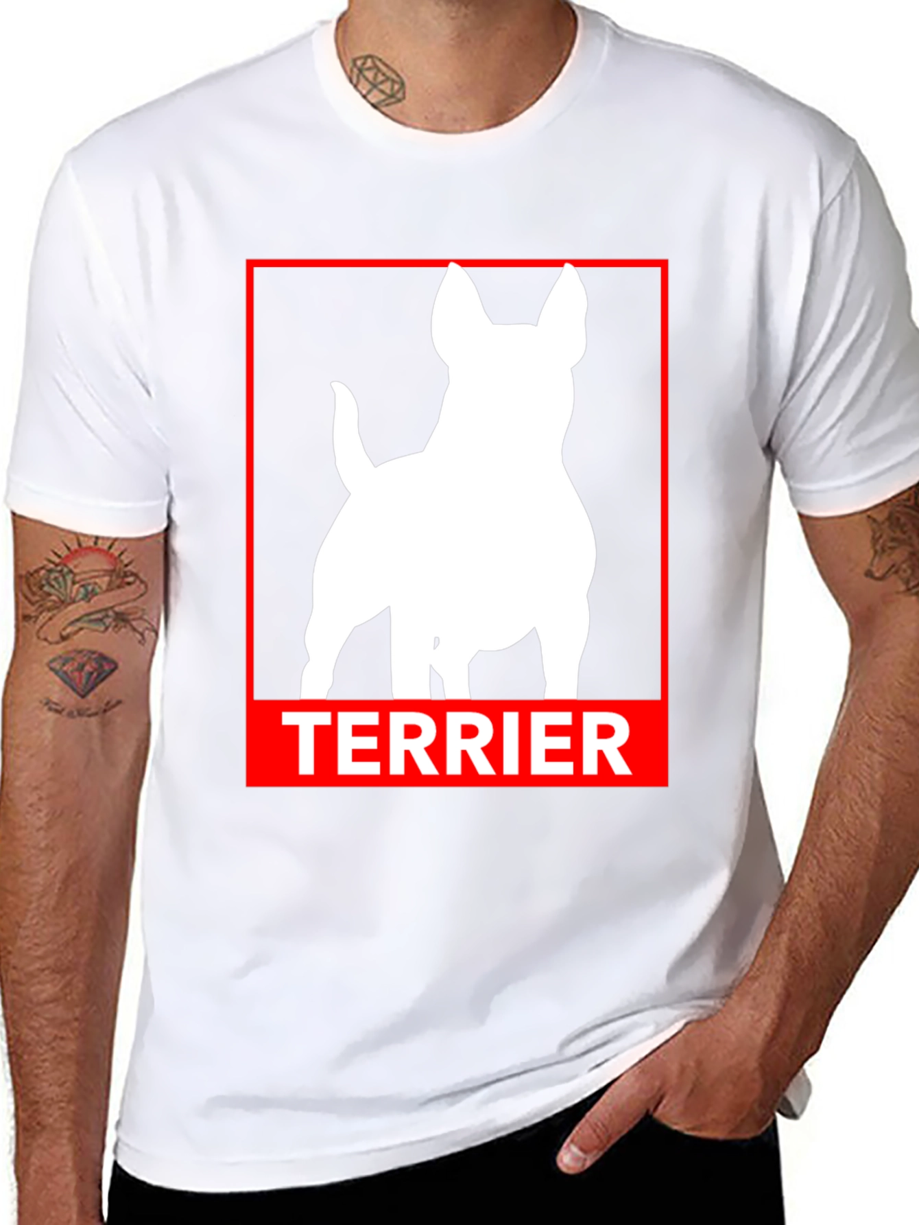 Terrier Dog Silhouette Graphic Tee