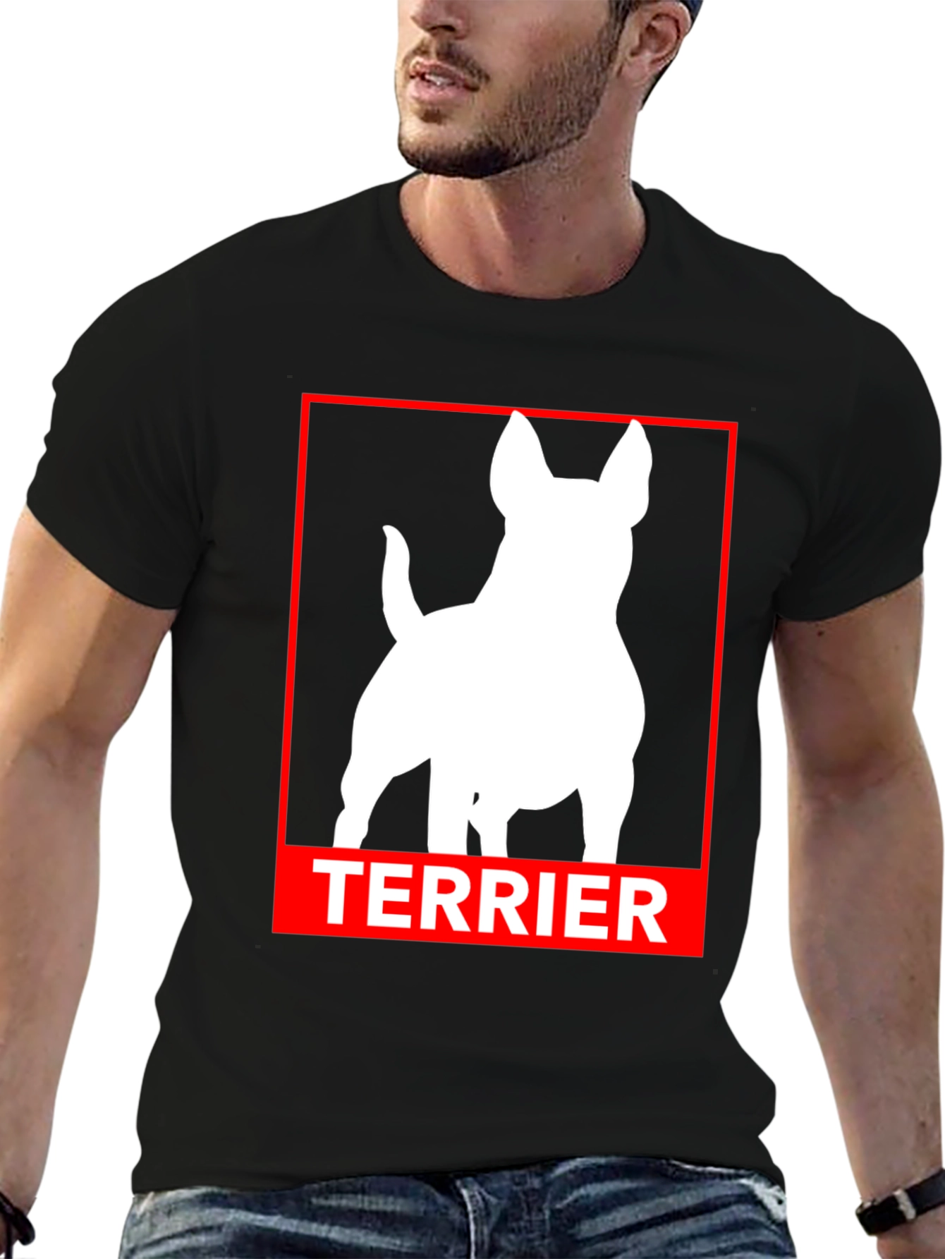 Terrier Dog Silhouette Graphic Tee