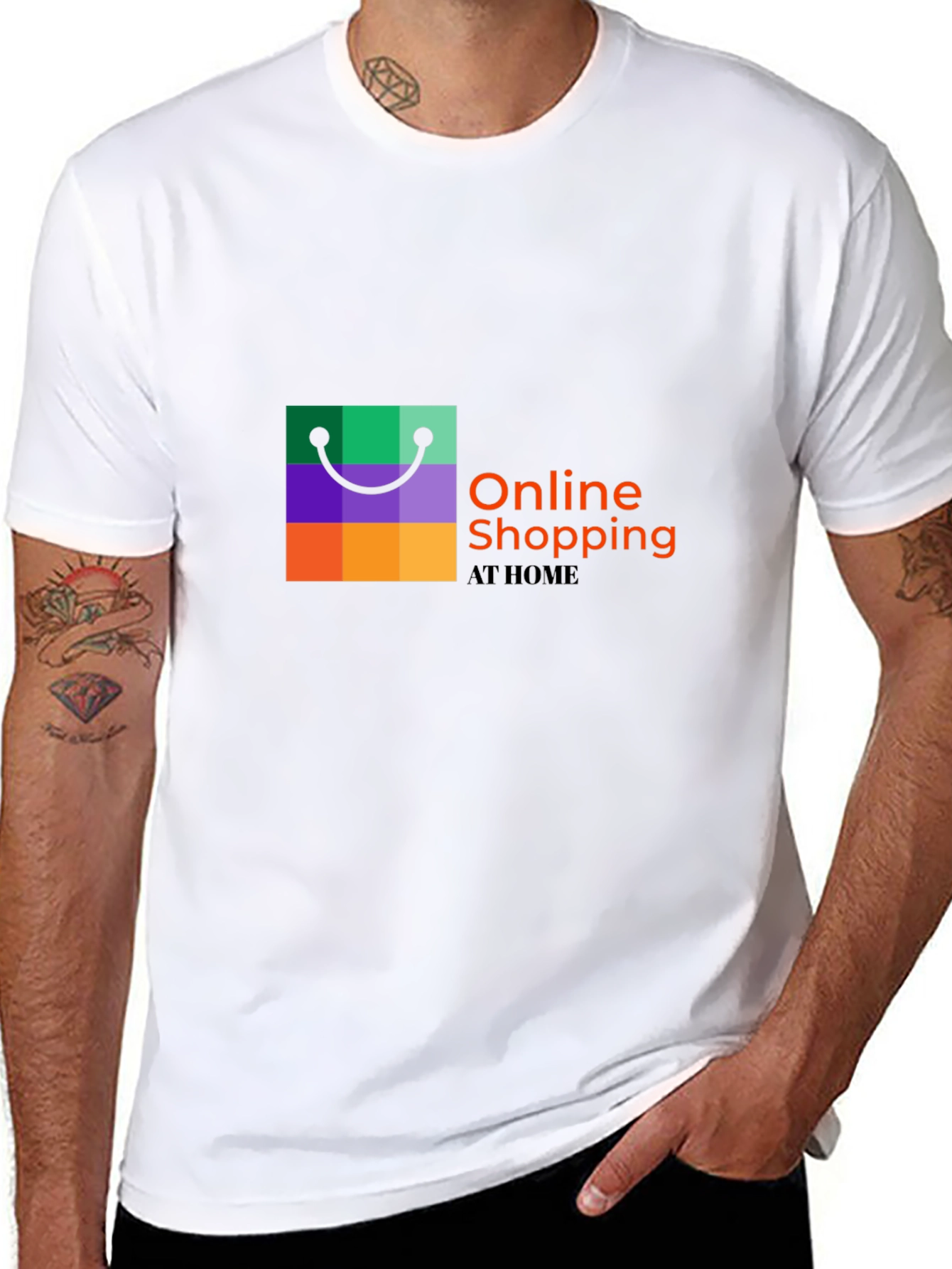 Online Shopping Black T-Shirt