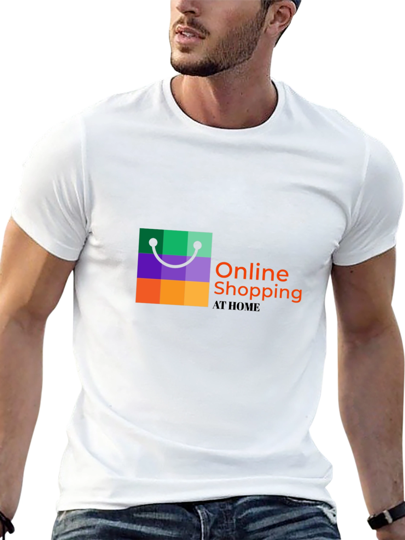 Online Shopping Black T-Shirt