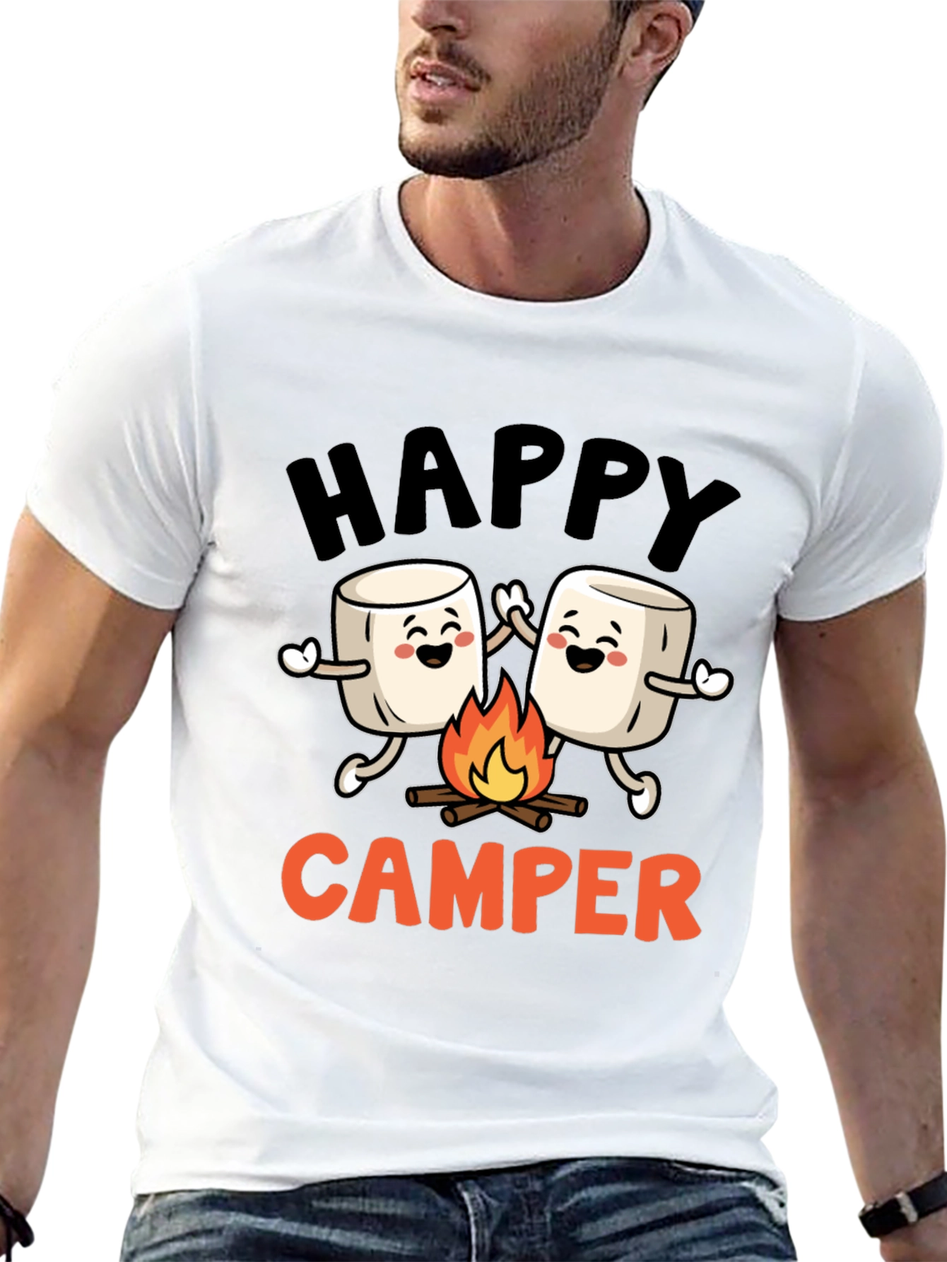 Happy Camper Marshmallow Graphic Tee