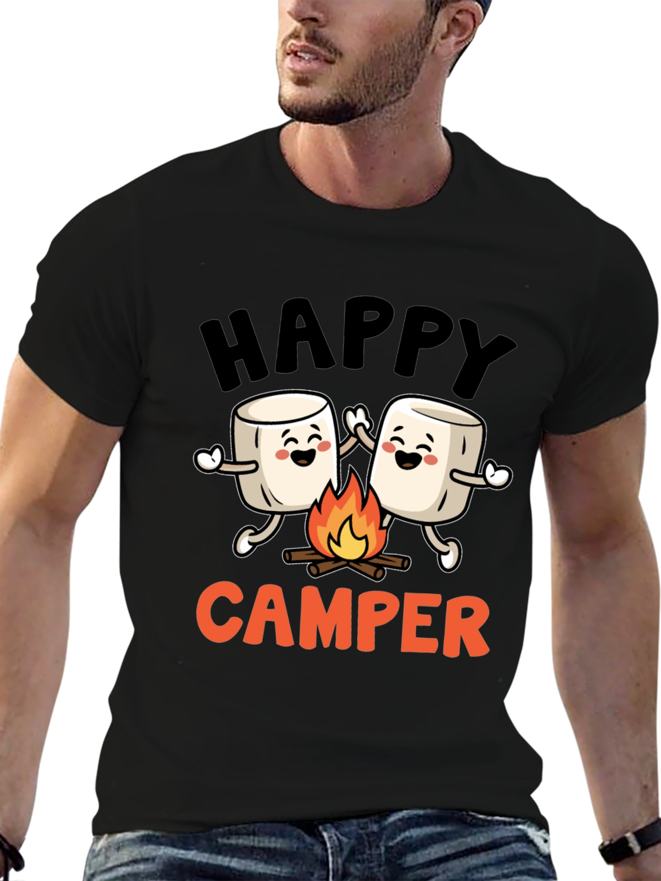 Happy Camper Marshmallow Graphic Tee