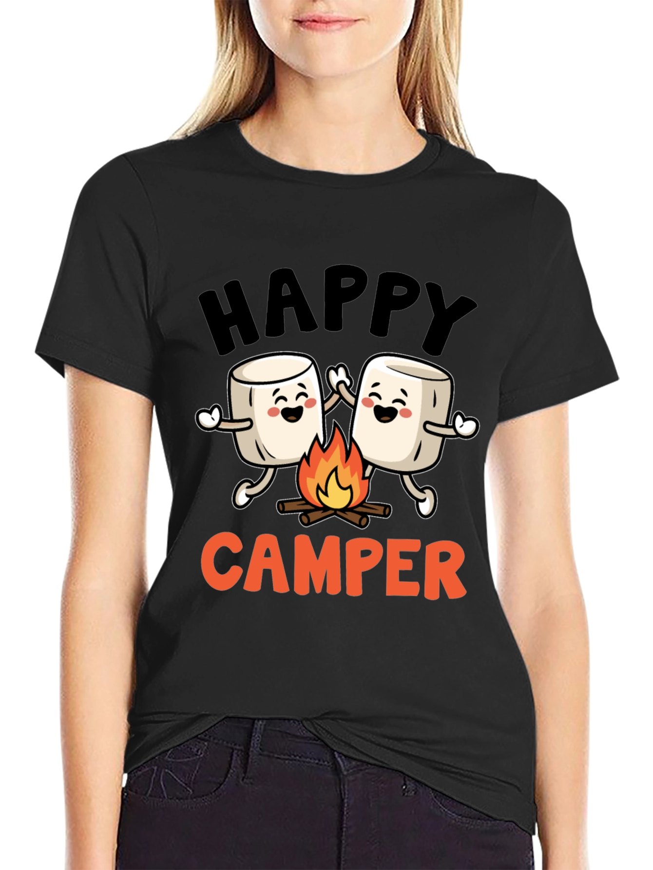 Happy Camper Marshmallow Graphic Tee