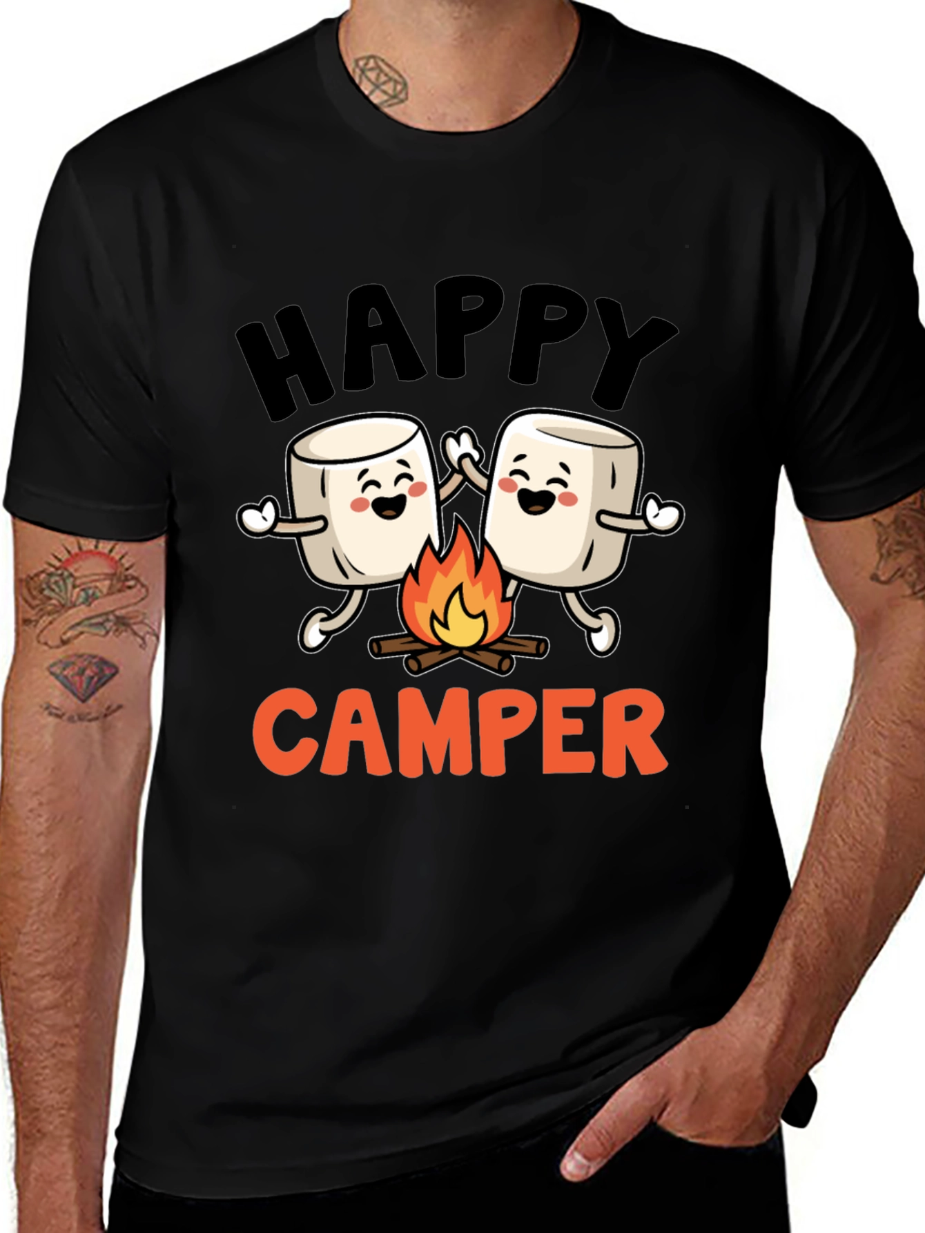 Happy Camper Marshmallow Graphic Tee