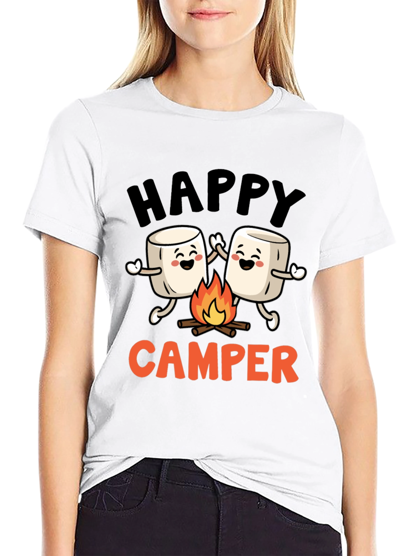 Happy Camper Marshmallow Graphic Tee