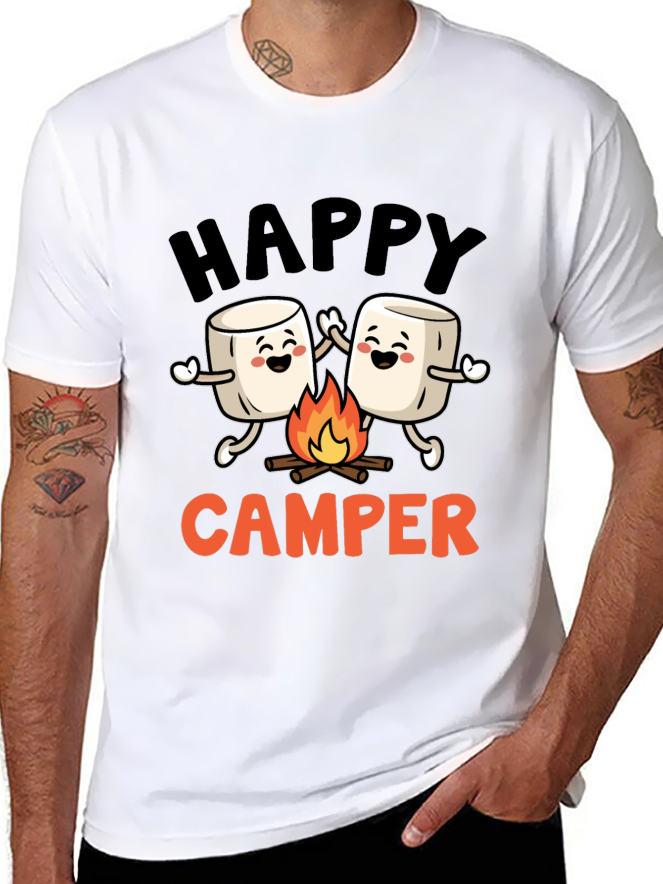 Happy Camper Marshmallow Graphic Tee