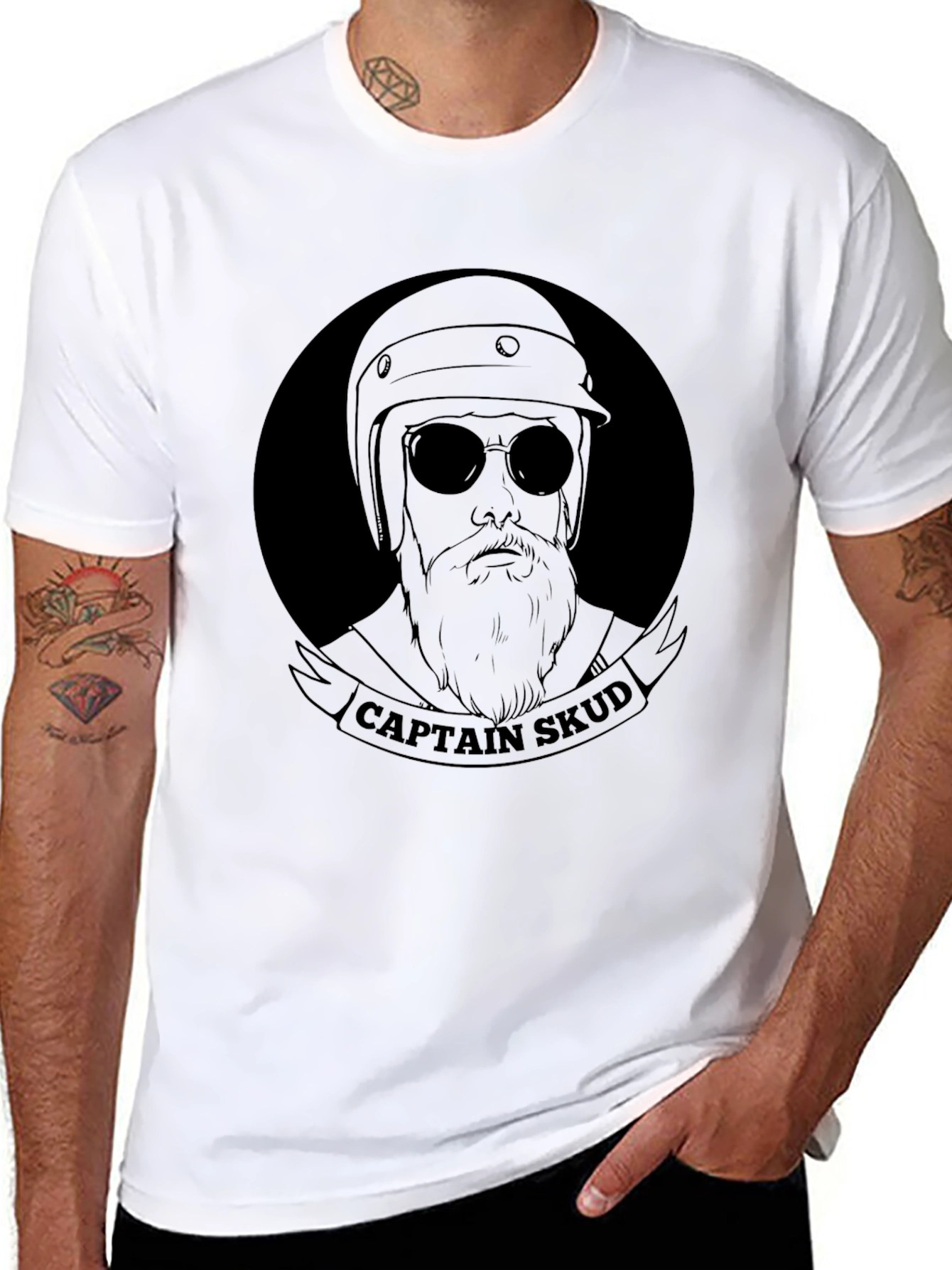 Captain Skud Biker Graphic T-Shirt