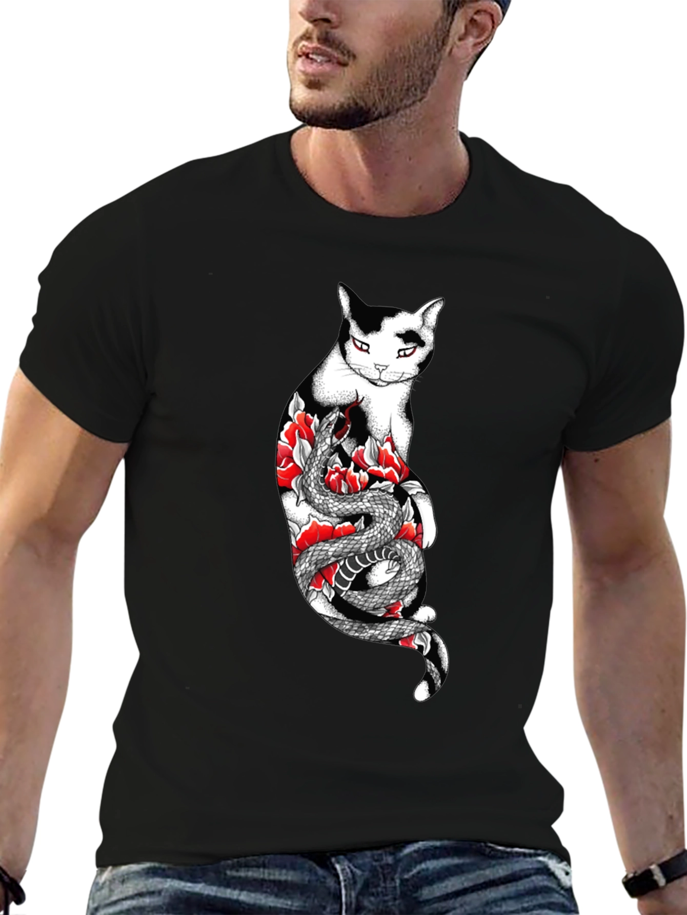 Cat & Snake Graphic Tee
