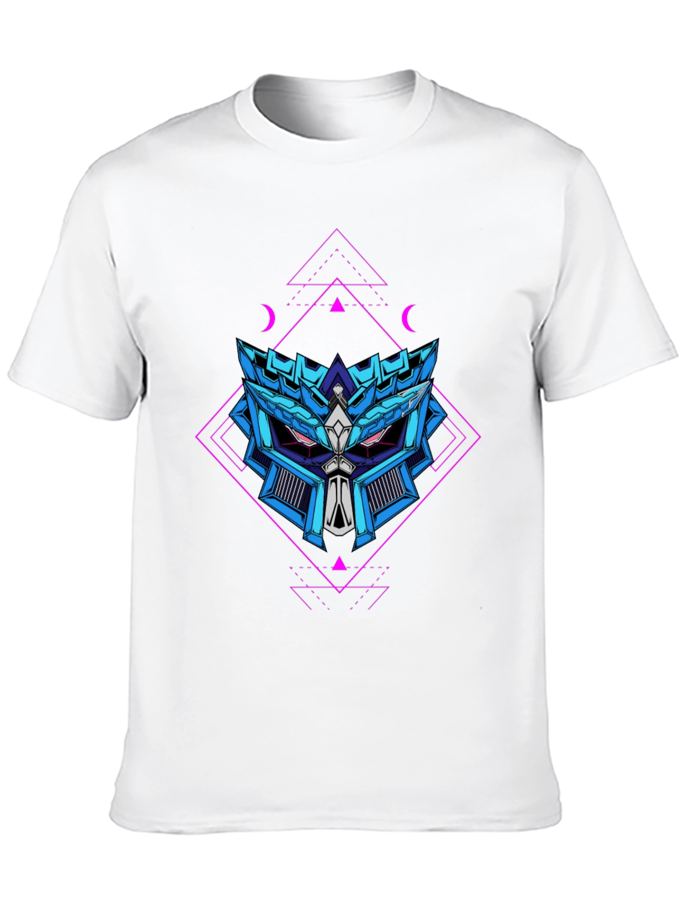 Geometric Robot Head Graphic T-Shirt