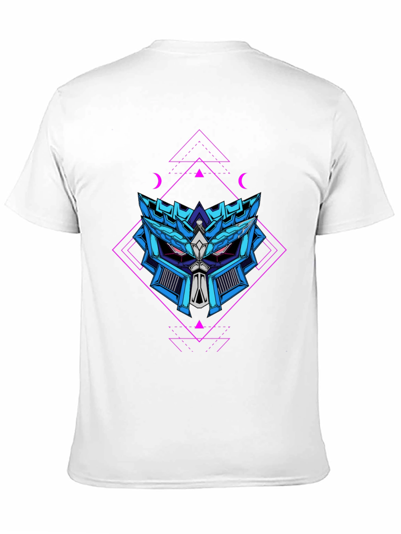 Geometric Robot Head Graphic T-Shirt