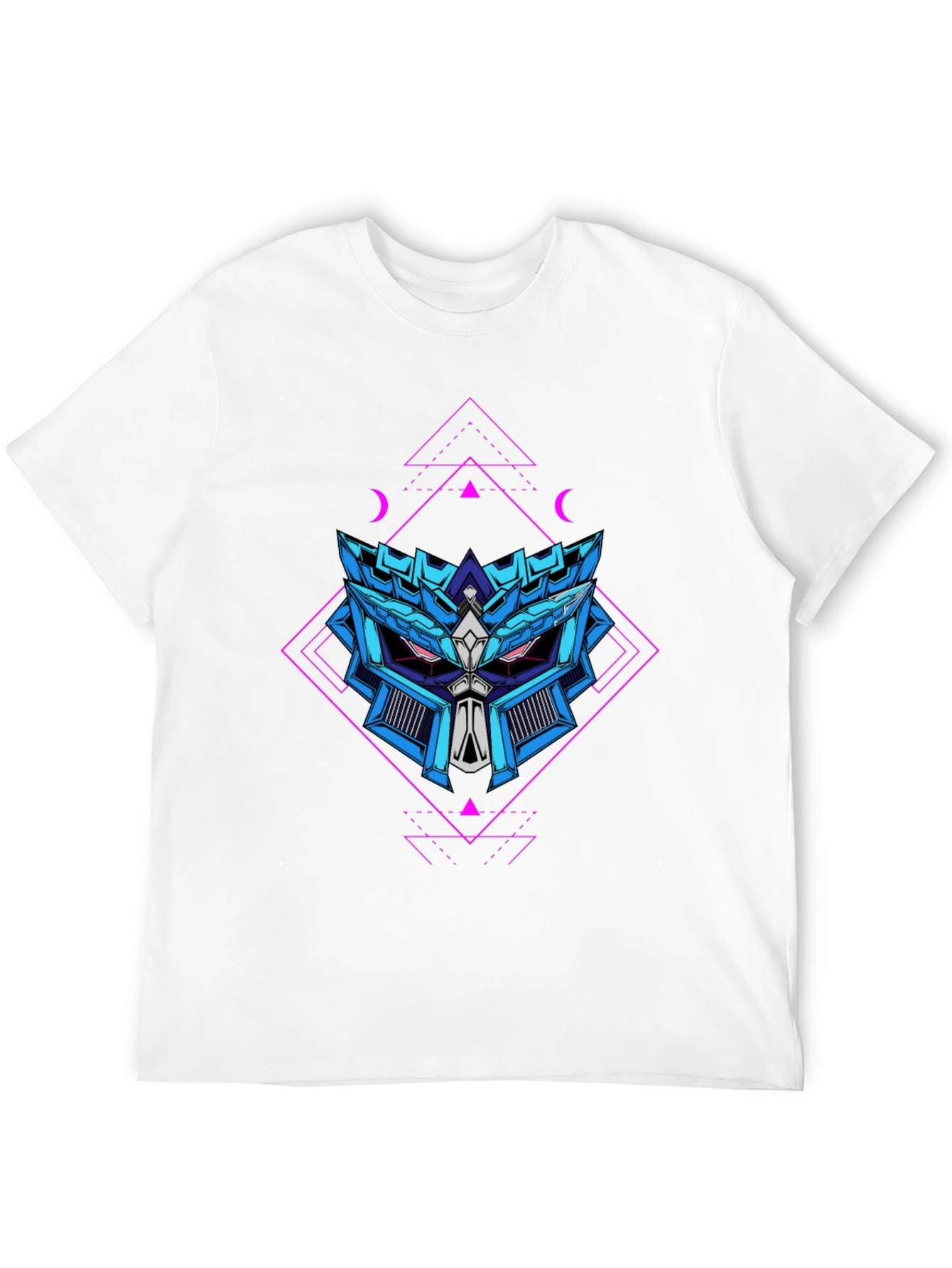 Geometric Robot Head Graphic T-Shirt