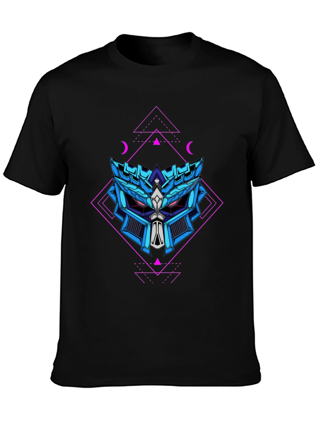 Geometric Robot Head Graphic T-Shirt