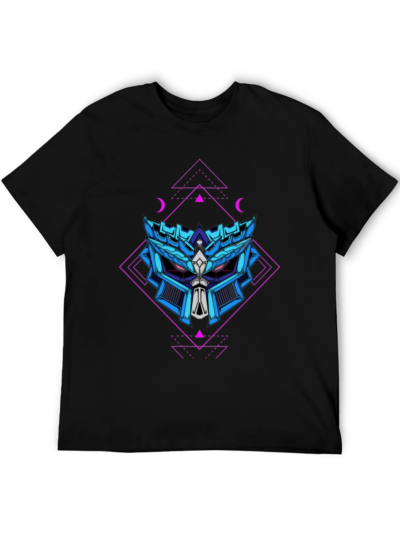 Geometric Robot Head Graphic T-Shirt